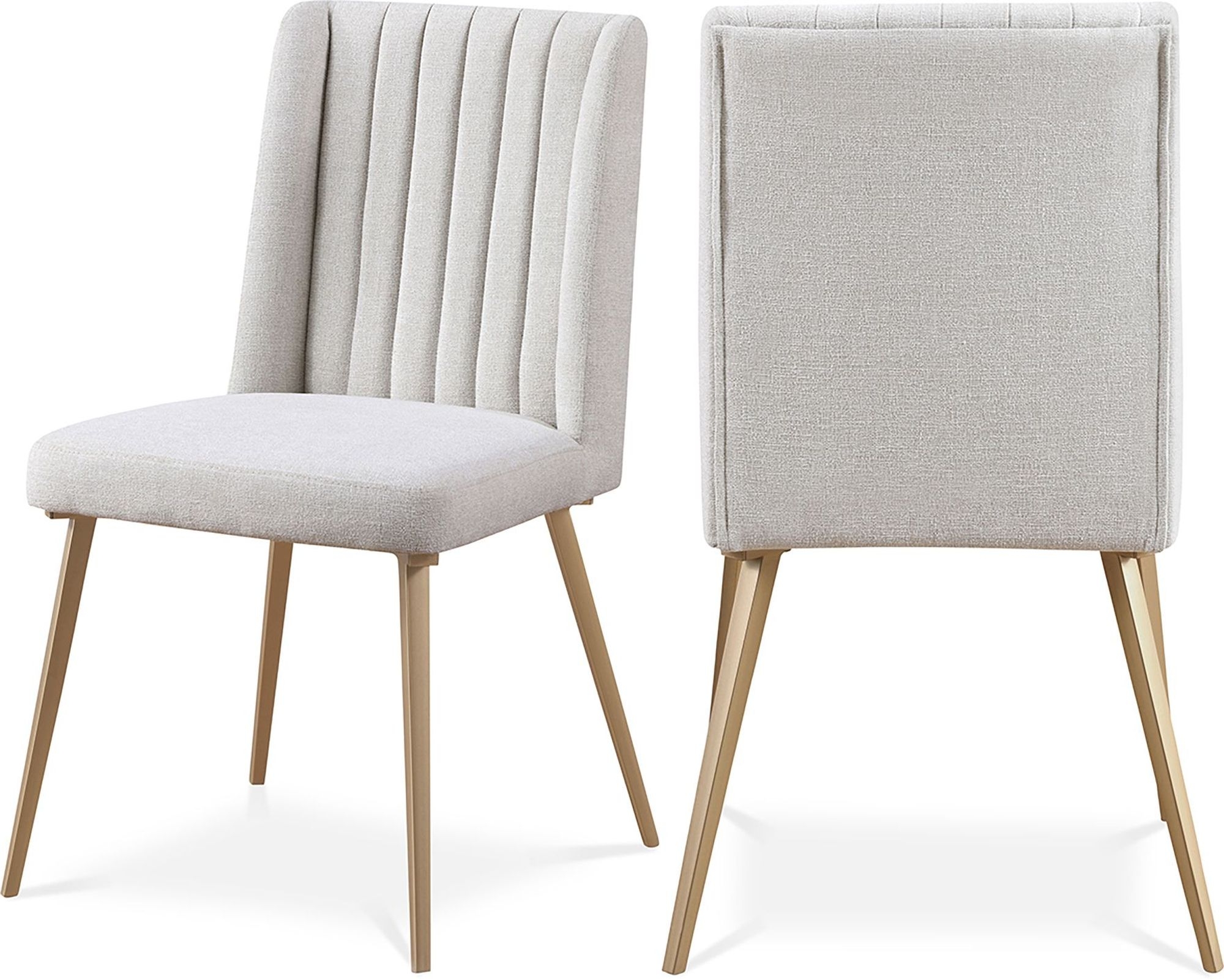 Eleanor Linen Dining Chair with Brushed Gold Legs