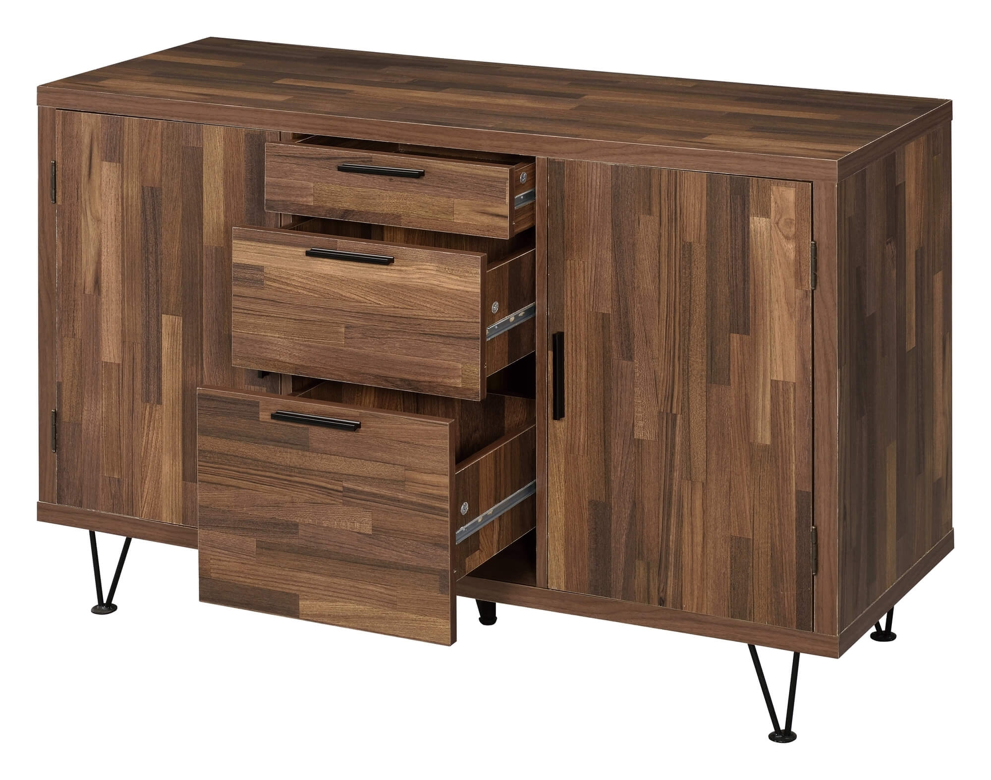 Pinacle Wood/Wood Veneer/Metal Cabinet/Buffet