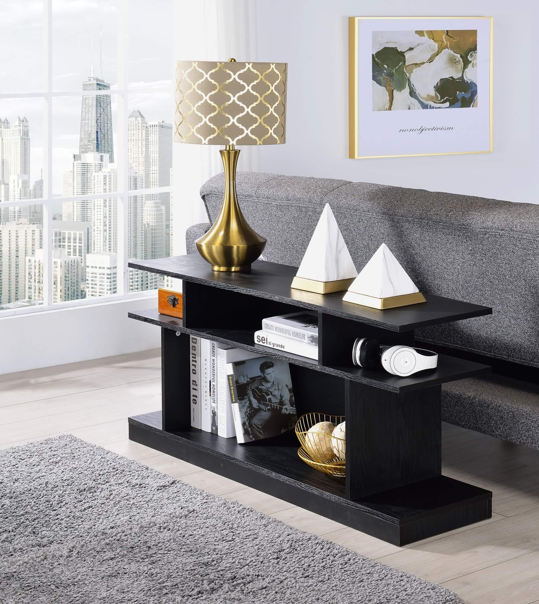 Sollix Wood/Wood Veneer Sofa Table