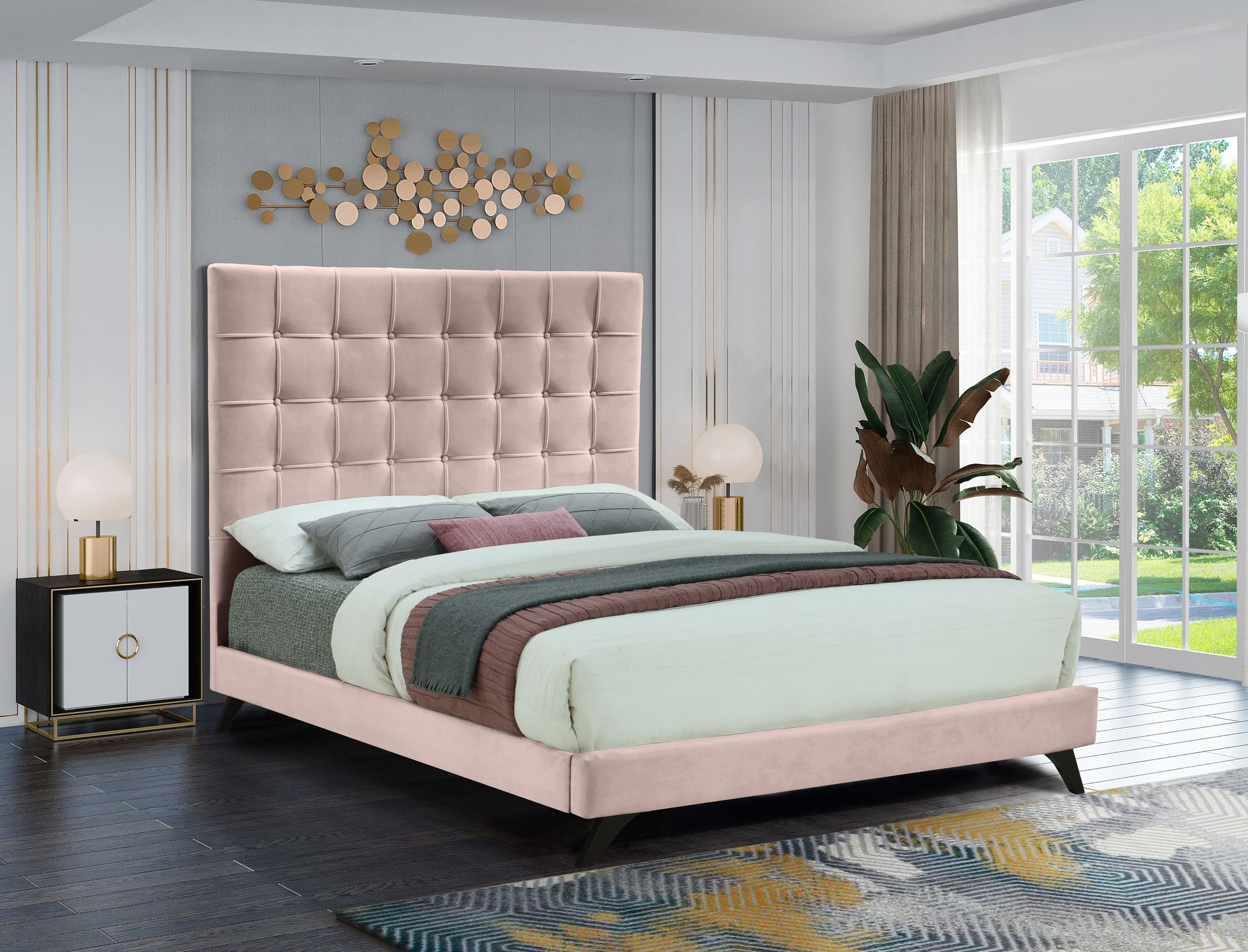 Elly Velvet Full Size Bed