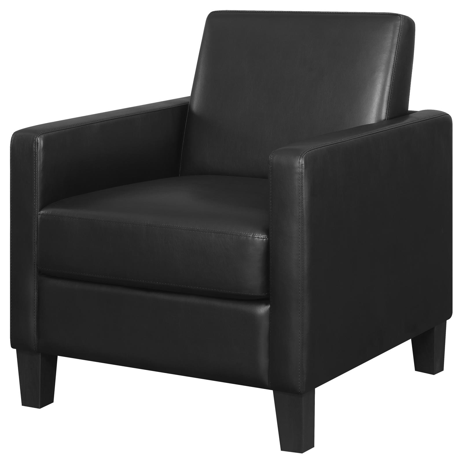 Julio Leatherette Accent Chair with Track Arms