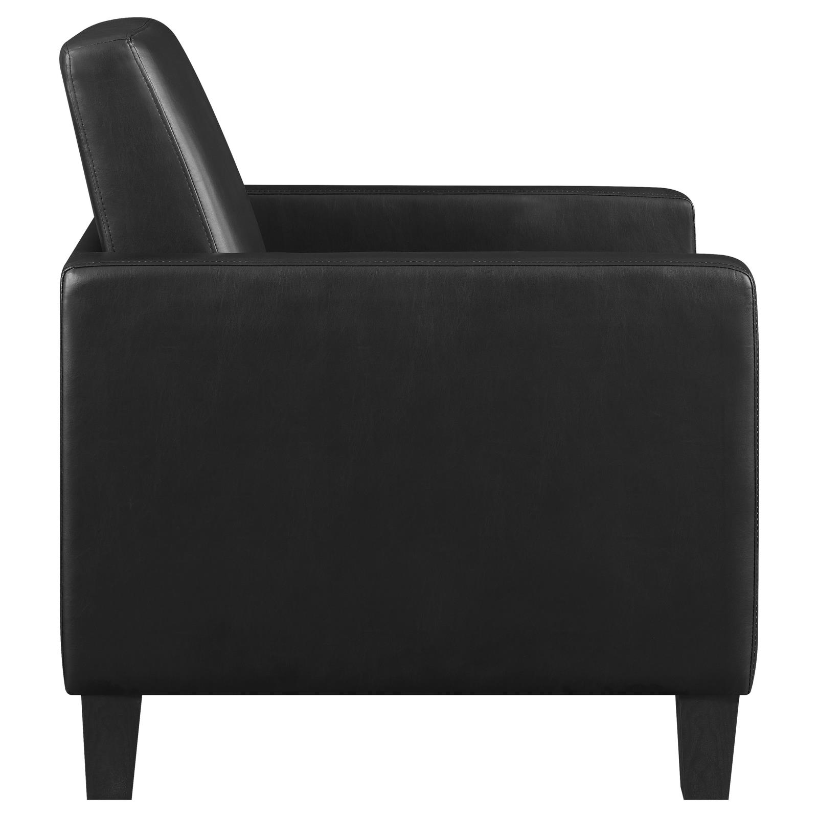 Julio Leatherette Accent Chair with Track Arms