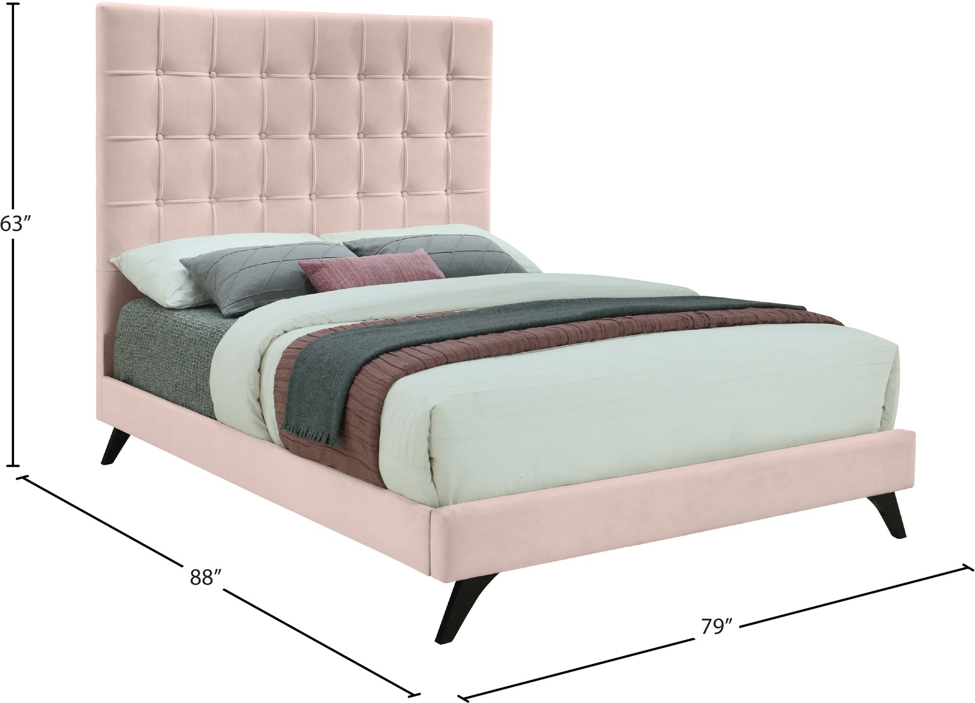 Elly Velvet King Size Bed