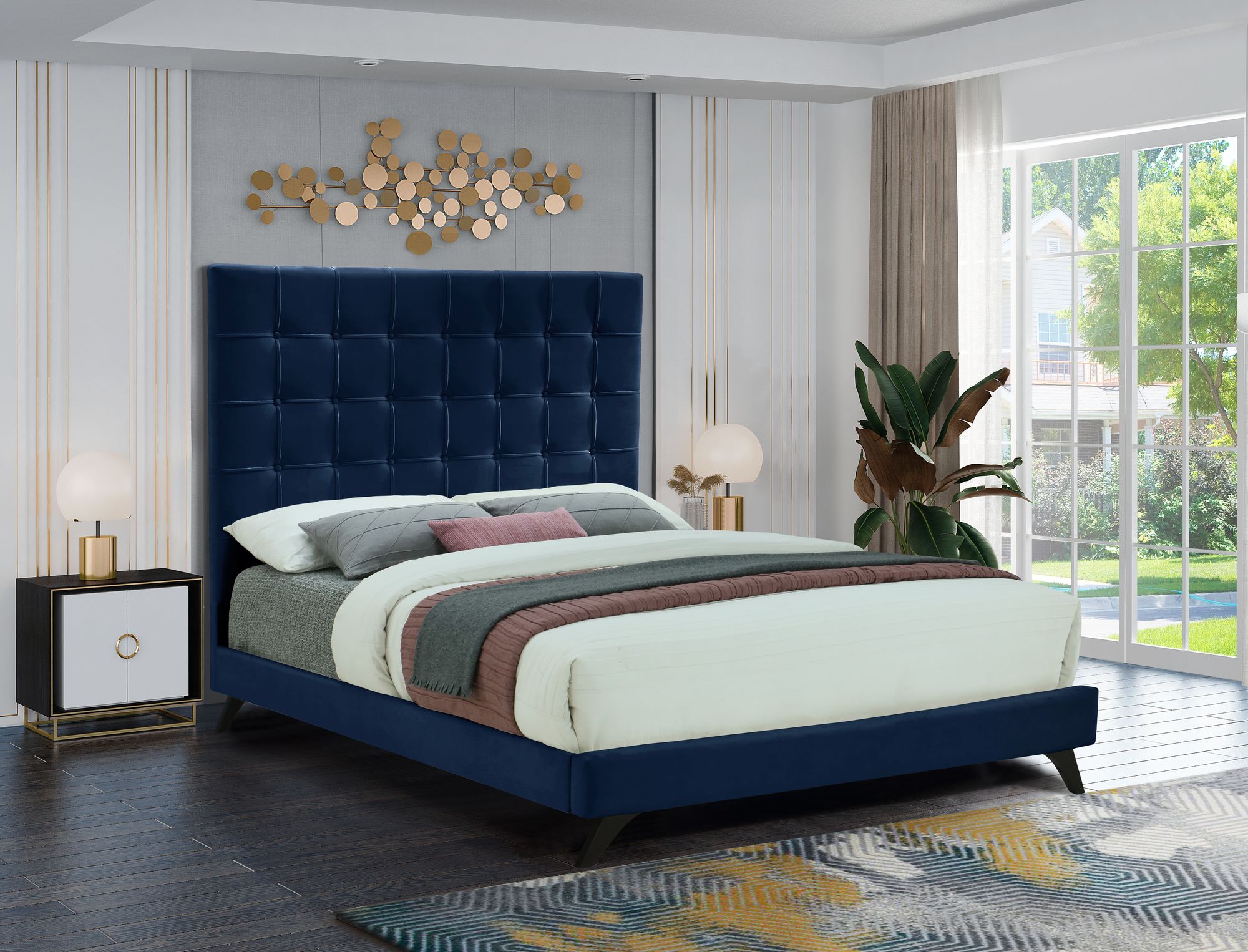Elly Velvet Full Size Bed