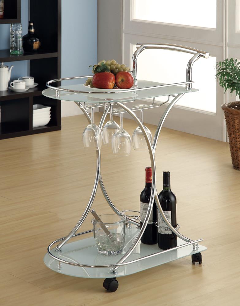 Elfman 2-shelve Glass/Metal Serving Cart