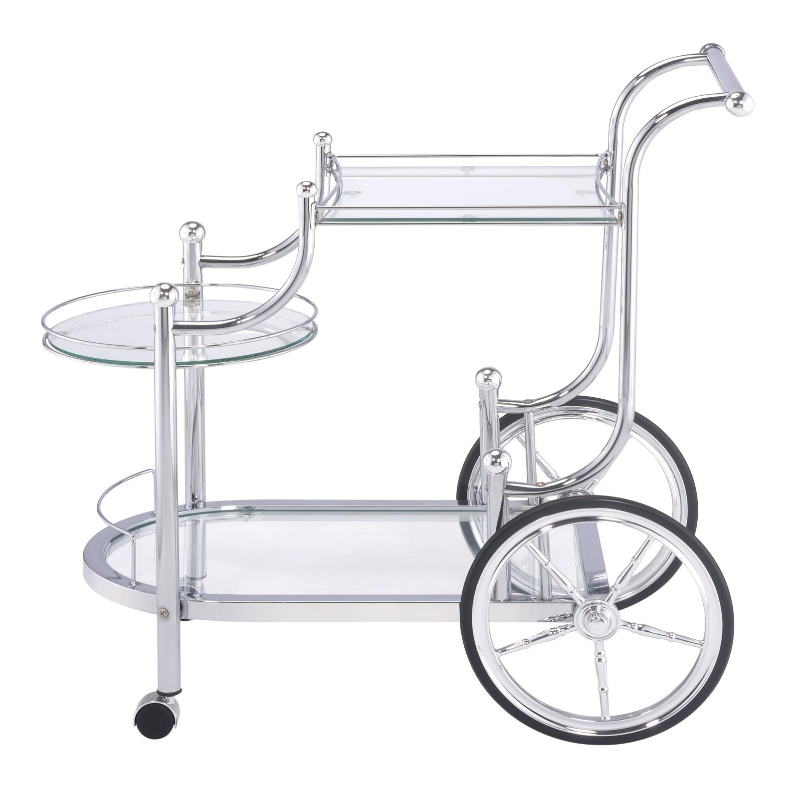 Sarandon 3-Tier Clear Glass Top Serving Cart