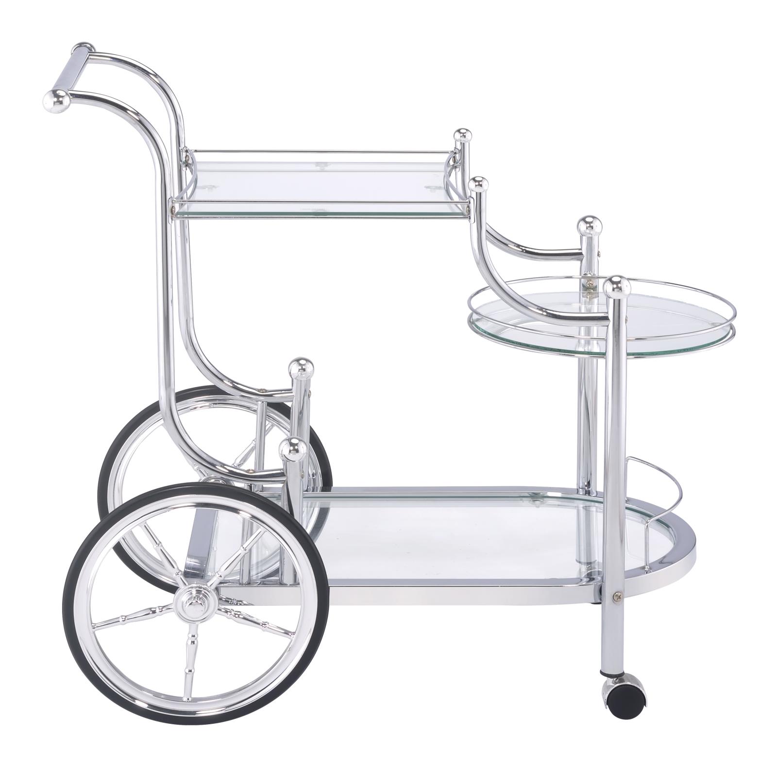 Sarandon 3-Tier Clear Glass Top Serving Cart