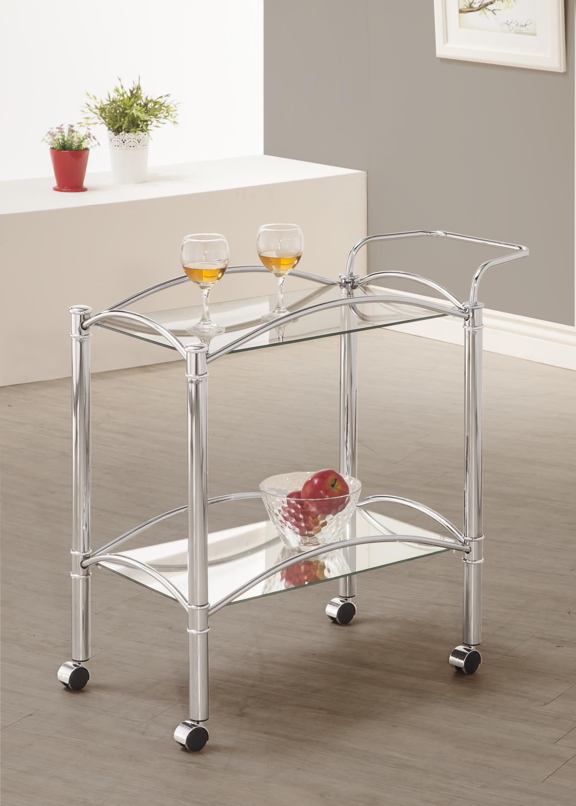 Shadix 2-tier Serving Cart with Glass Top