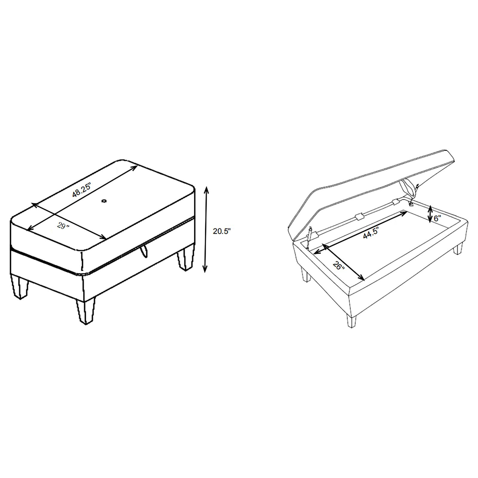 McLoughlin Fabric Storage Ottoman