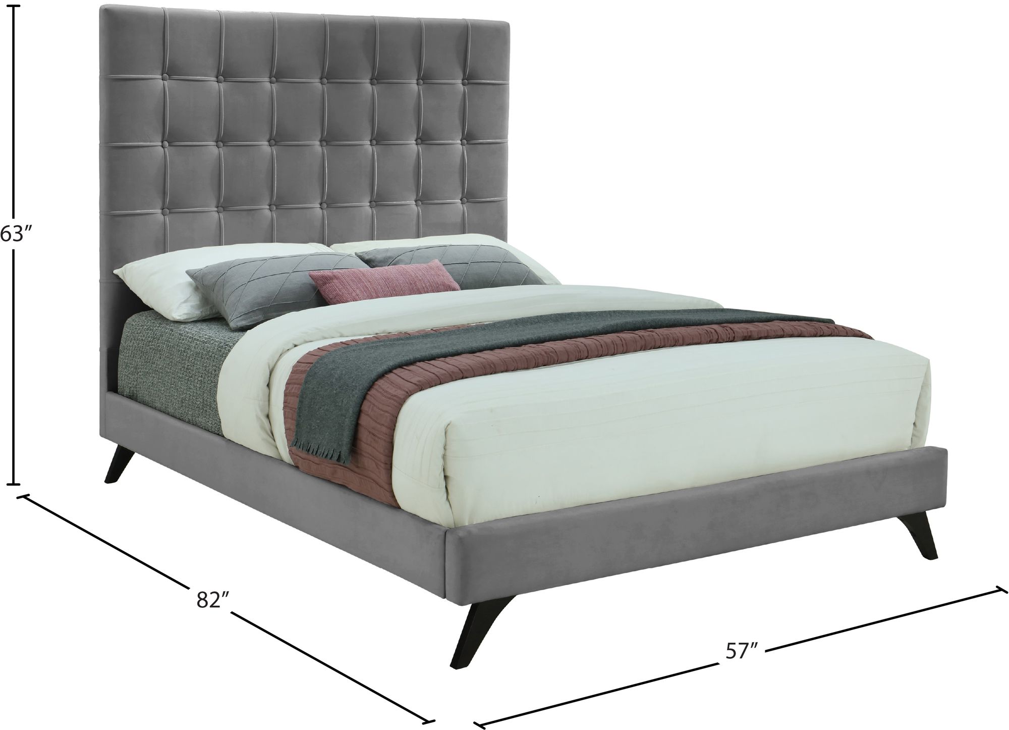 Elly Velvet Full Size Bed