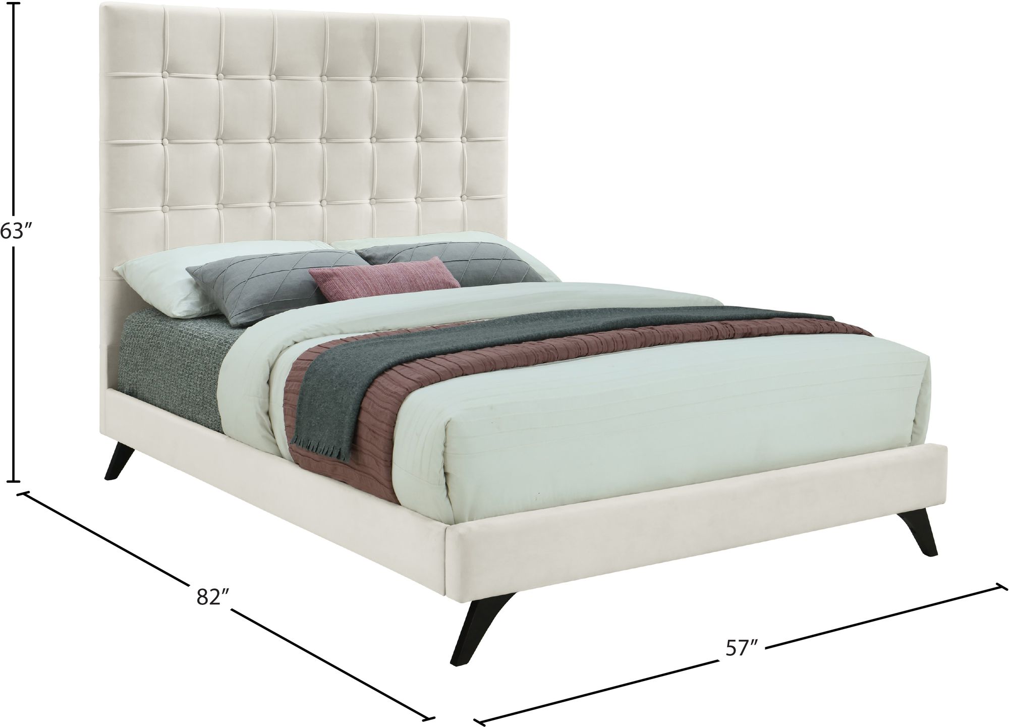 Elly Velvet Full Size Bed