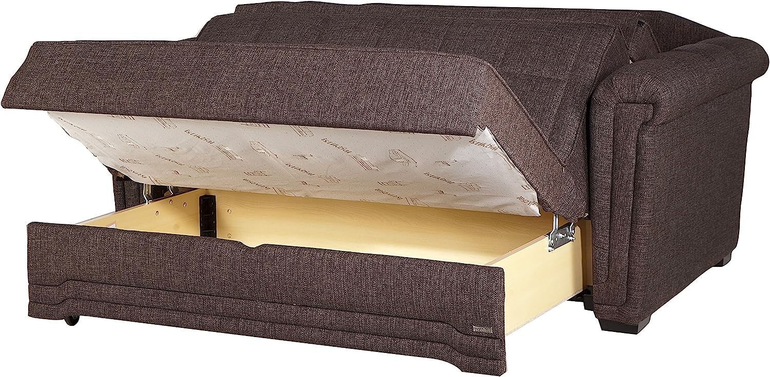 Victoria Fabric Pull Out Storage Sleeper Loveseat