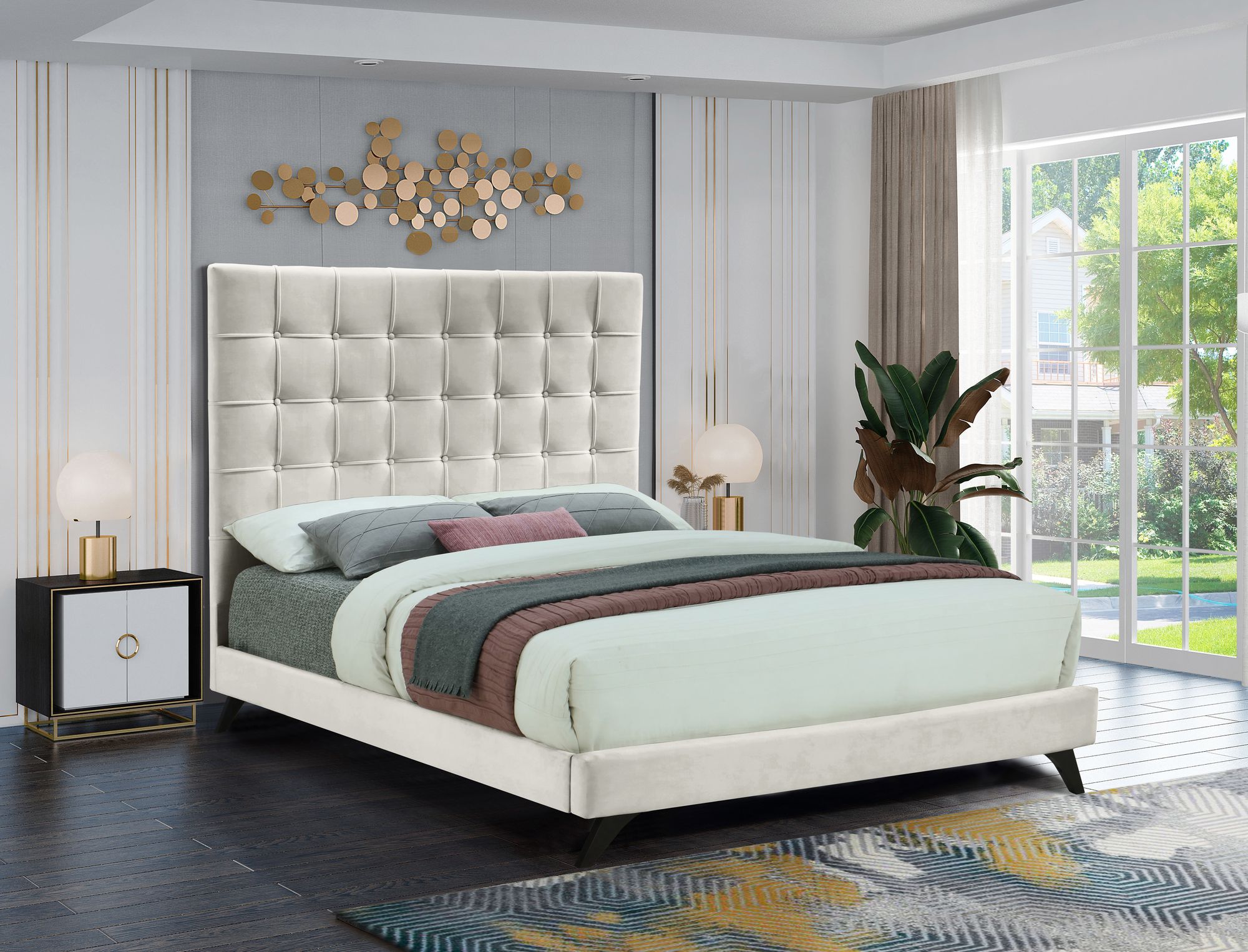 Elly Velvet King Size Bed