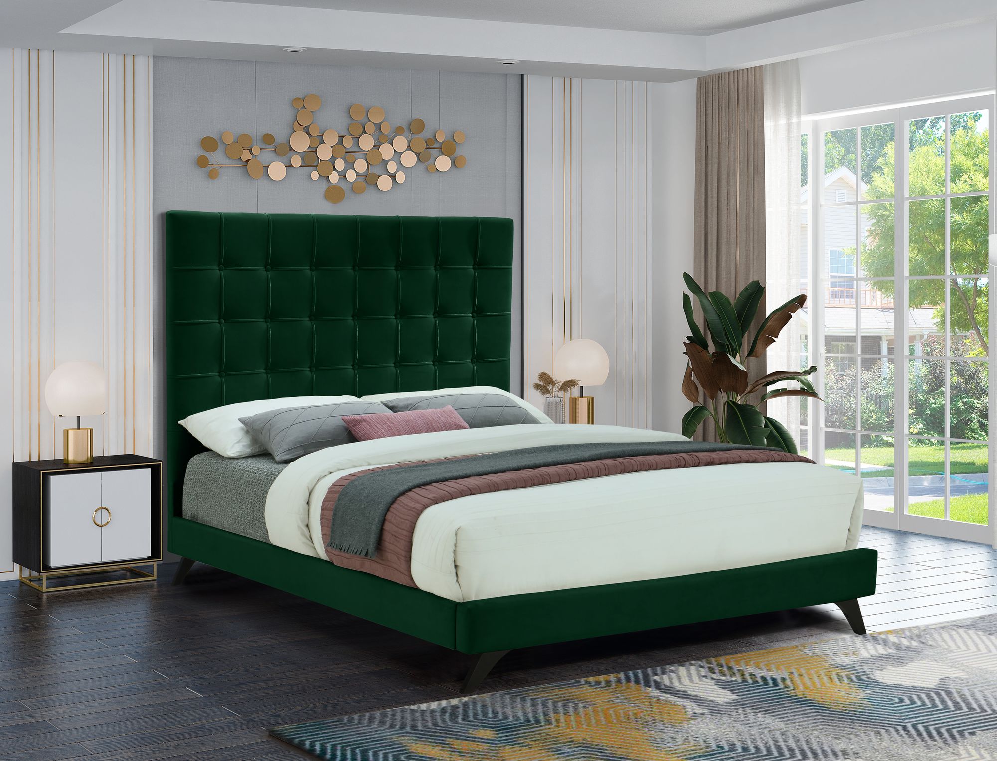 Elly Velvet King Size Bed