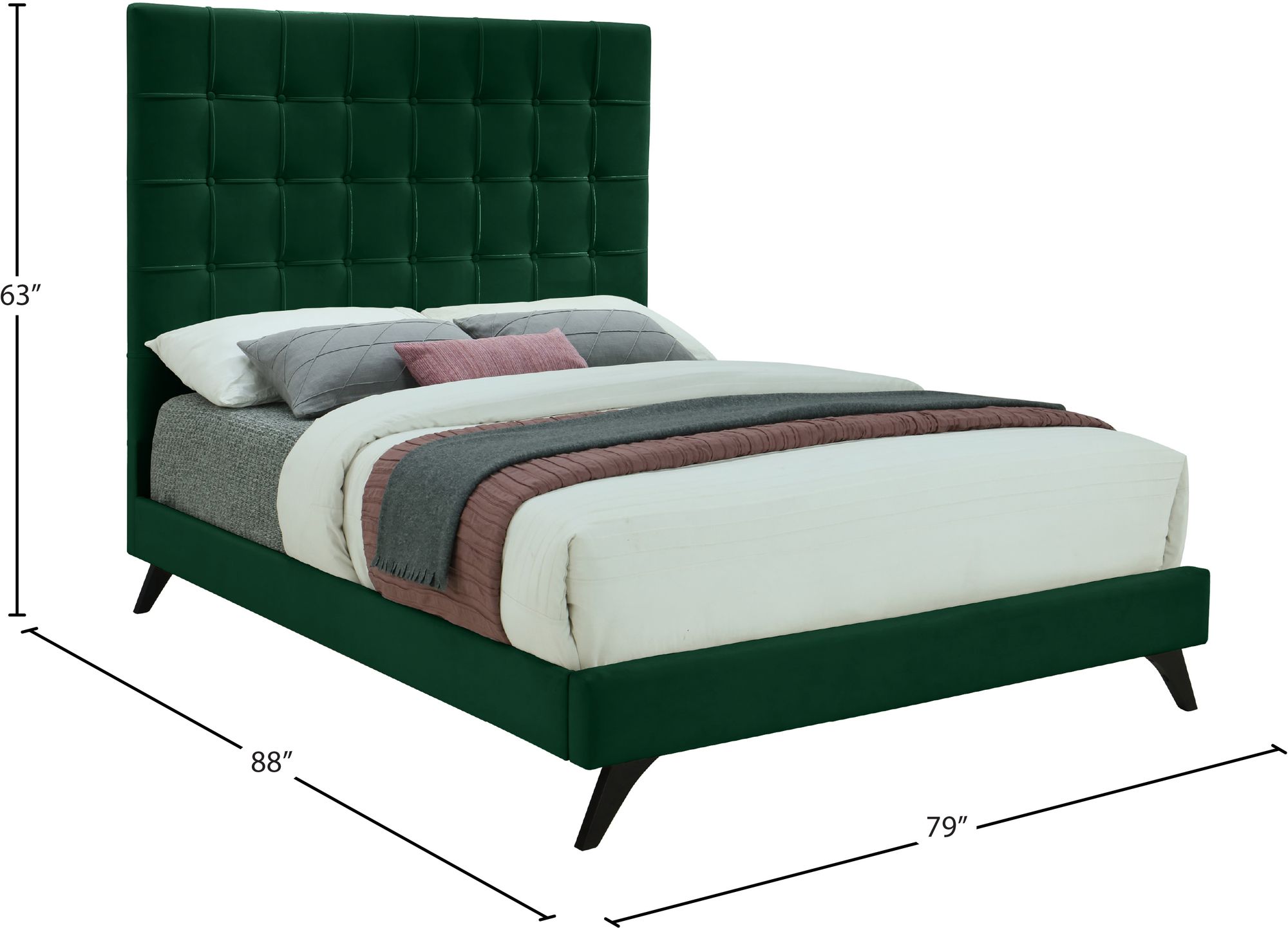 Elly Velvet King Size Bed