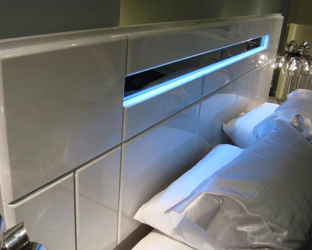 Palermo Lacquer LED Panel Bed
