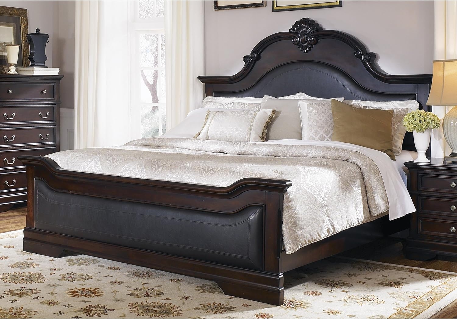 Cambridge Leatherette/Wood Panel Bed