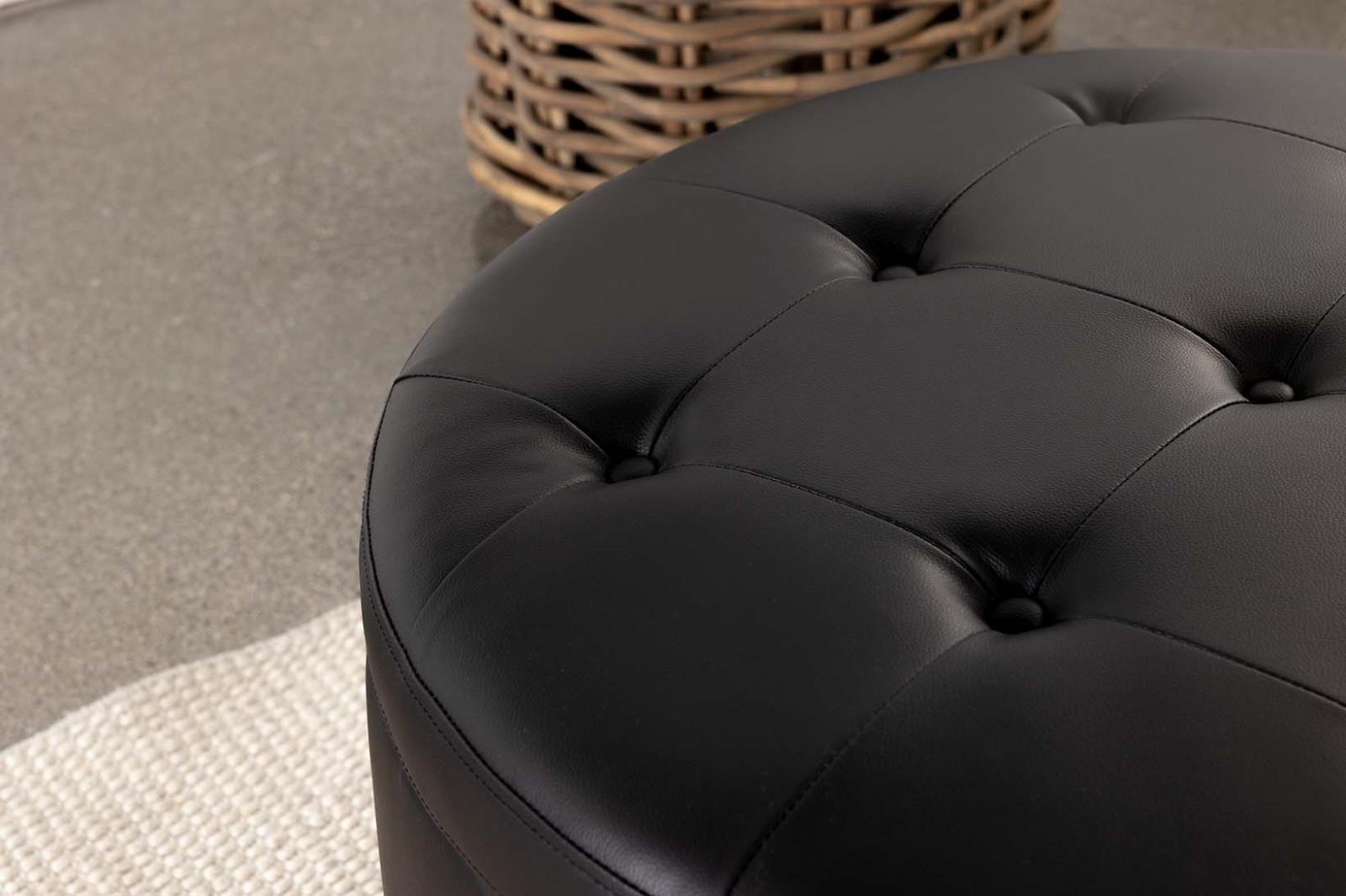 Jace Leatherette Tufted Storage Ottoman