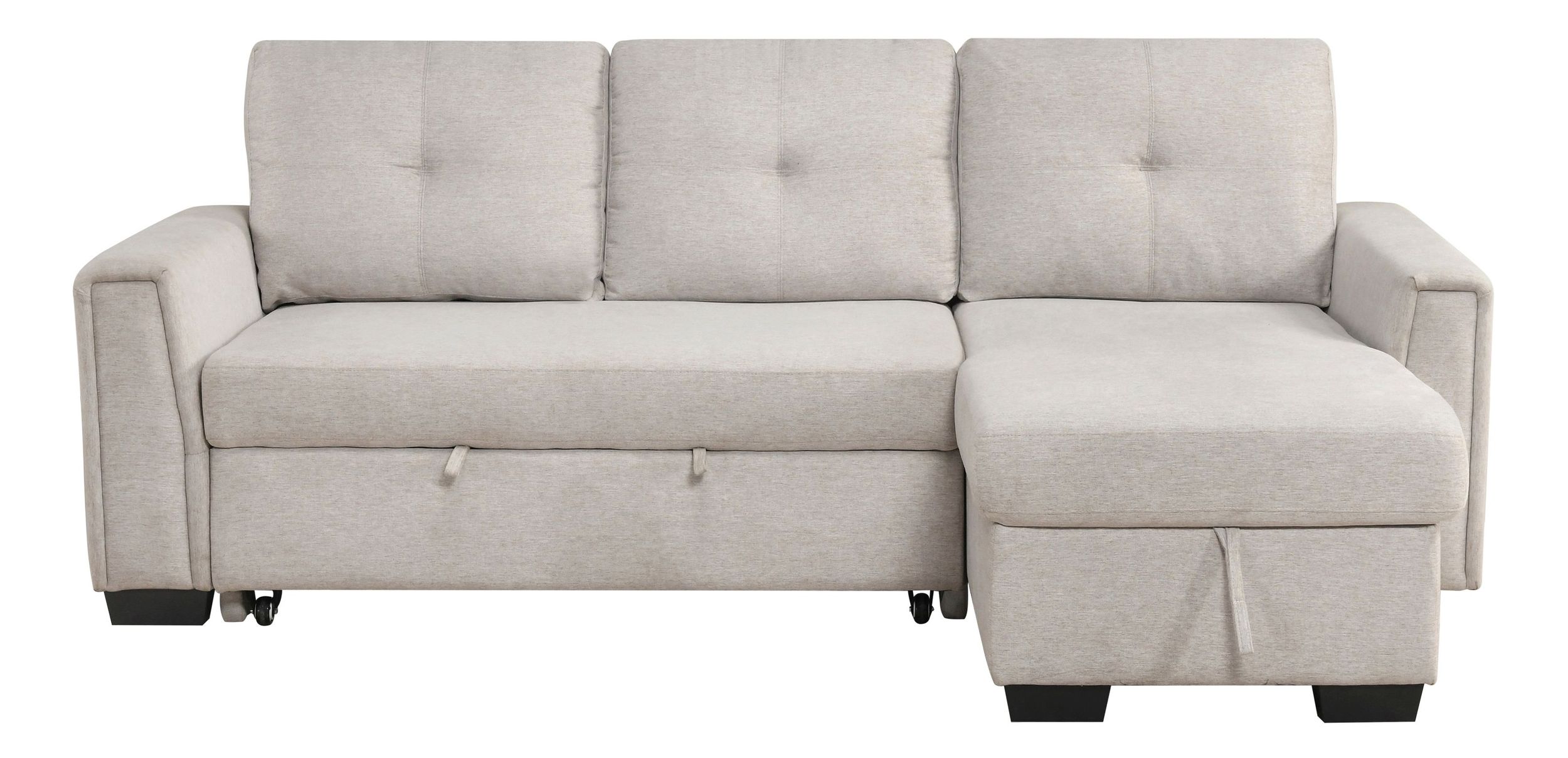 Convene Polyester 2‑Piece Sectional with Reversible Chaise and Pull‑out Bed