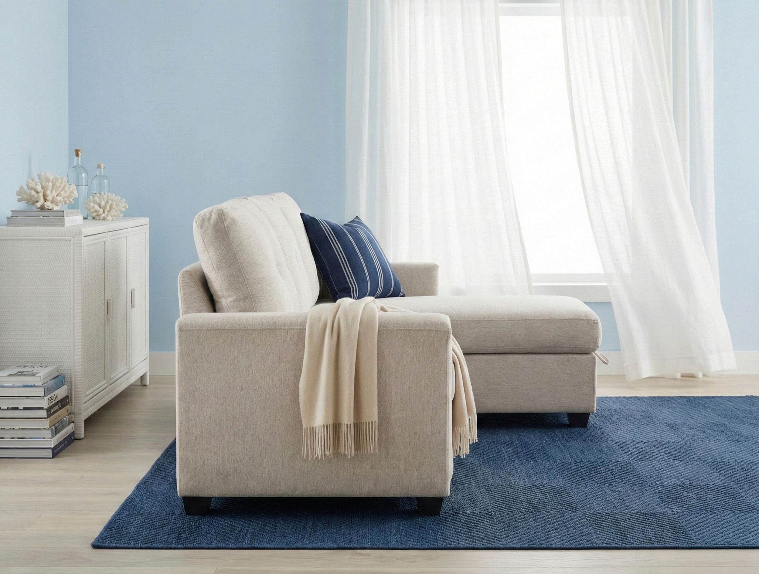 Convene Polyester 2‑Piece Sectional with Reversible Chaise and Pull‑out Bed