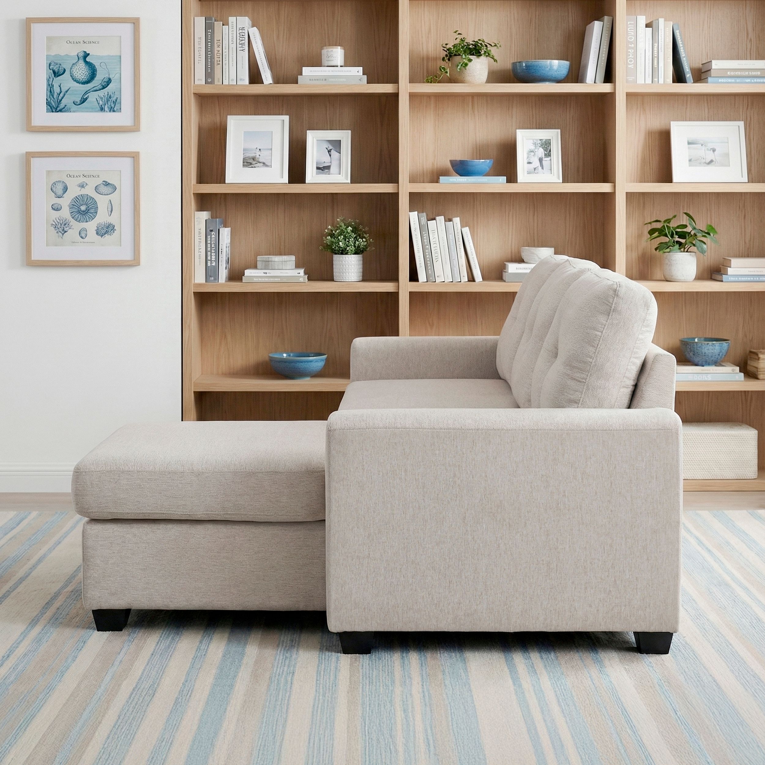 Convene Polyester 2‑Piece Sectional with Reversible Chaise and Pull‑out Bed