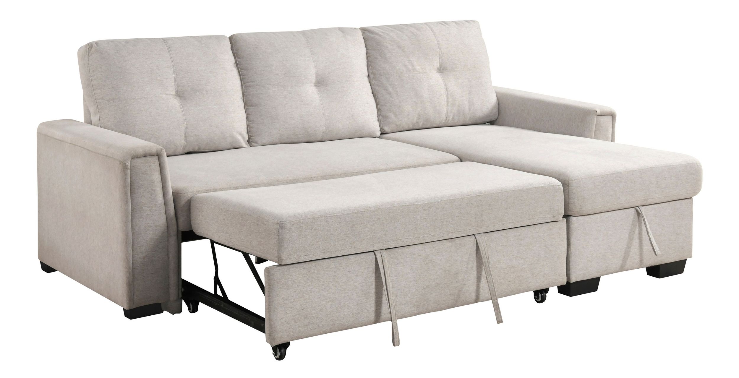 Convene Polyester 2‑Piece Sectional with Reversible Chaise and Pull‑out Bed