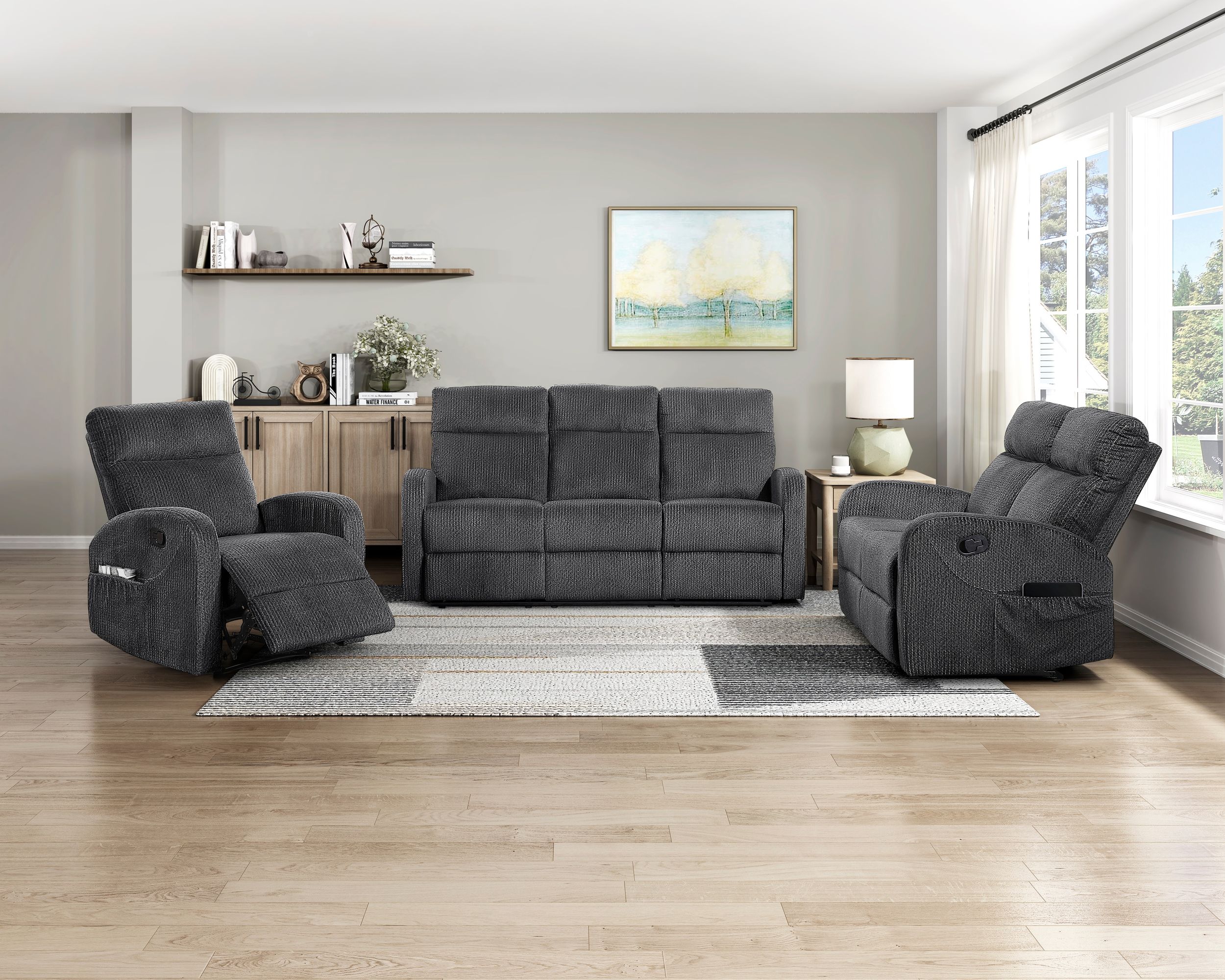 Allen Microfiber Double Reclining Loveseat