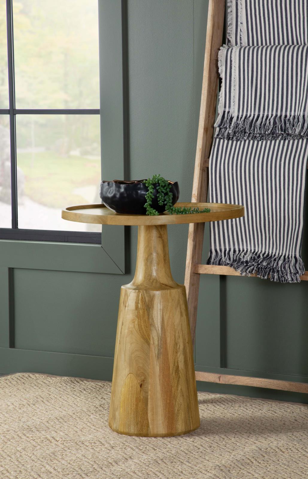 Ixia Round Wood Accent Table