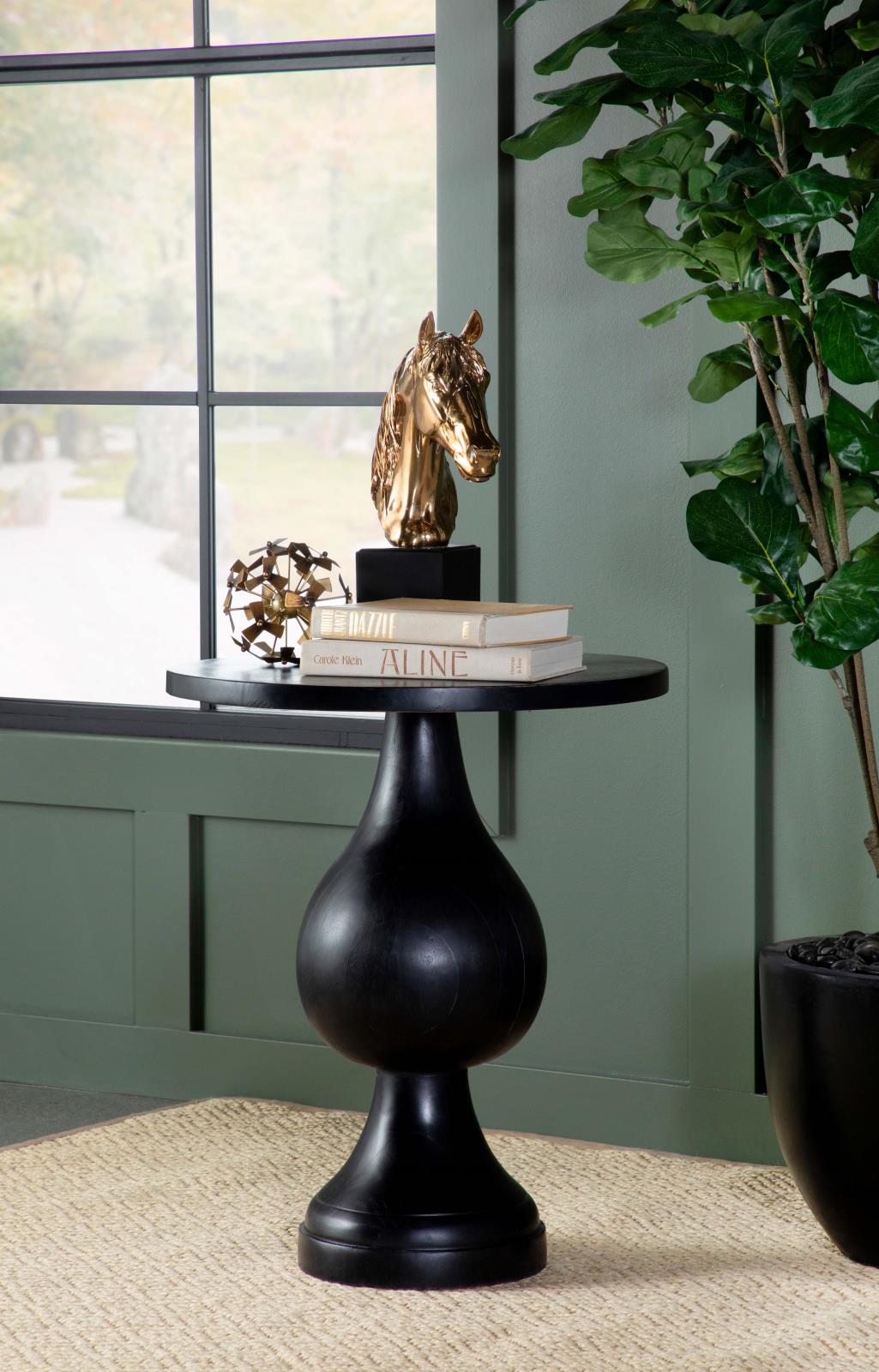 Dianella Wood Round Pedestal Accent Table