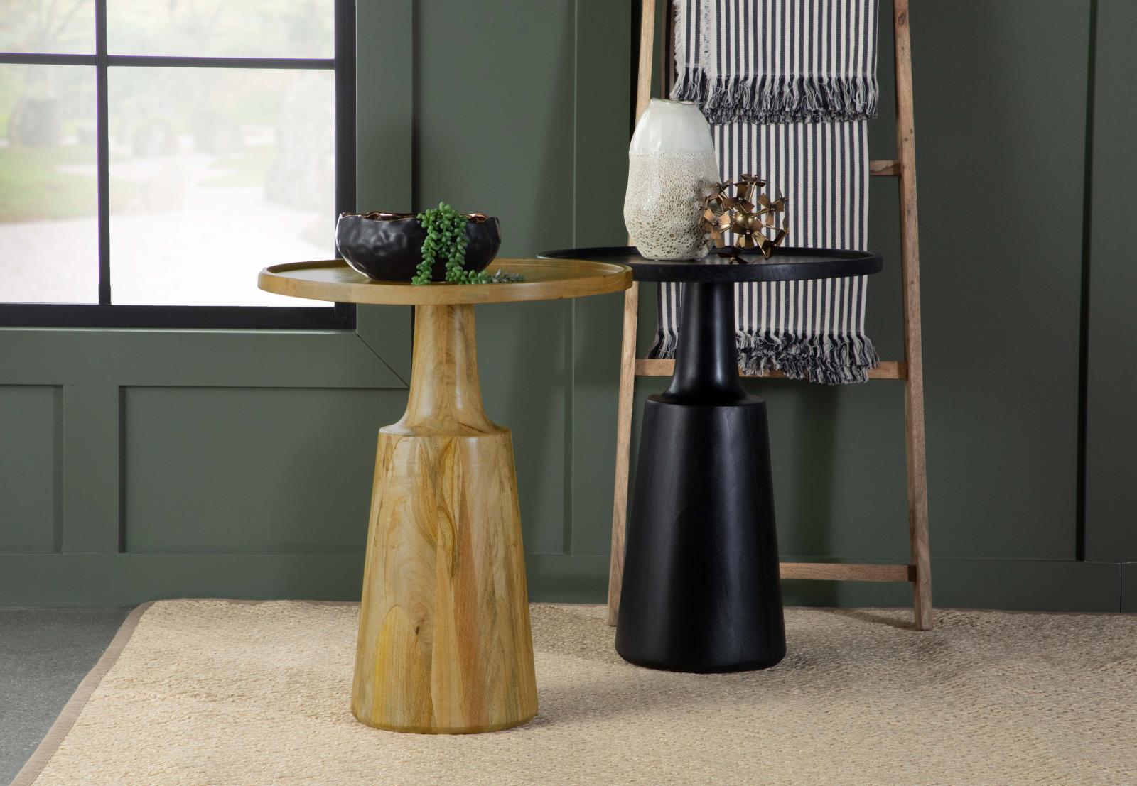 Ixia Round Wood Accent Table