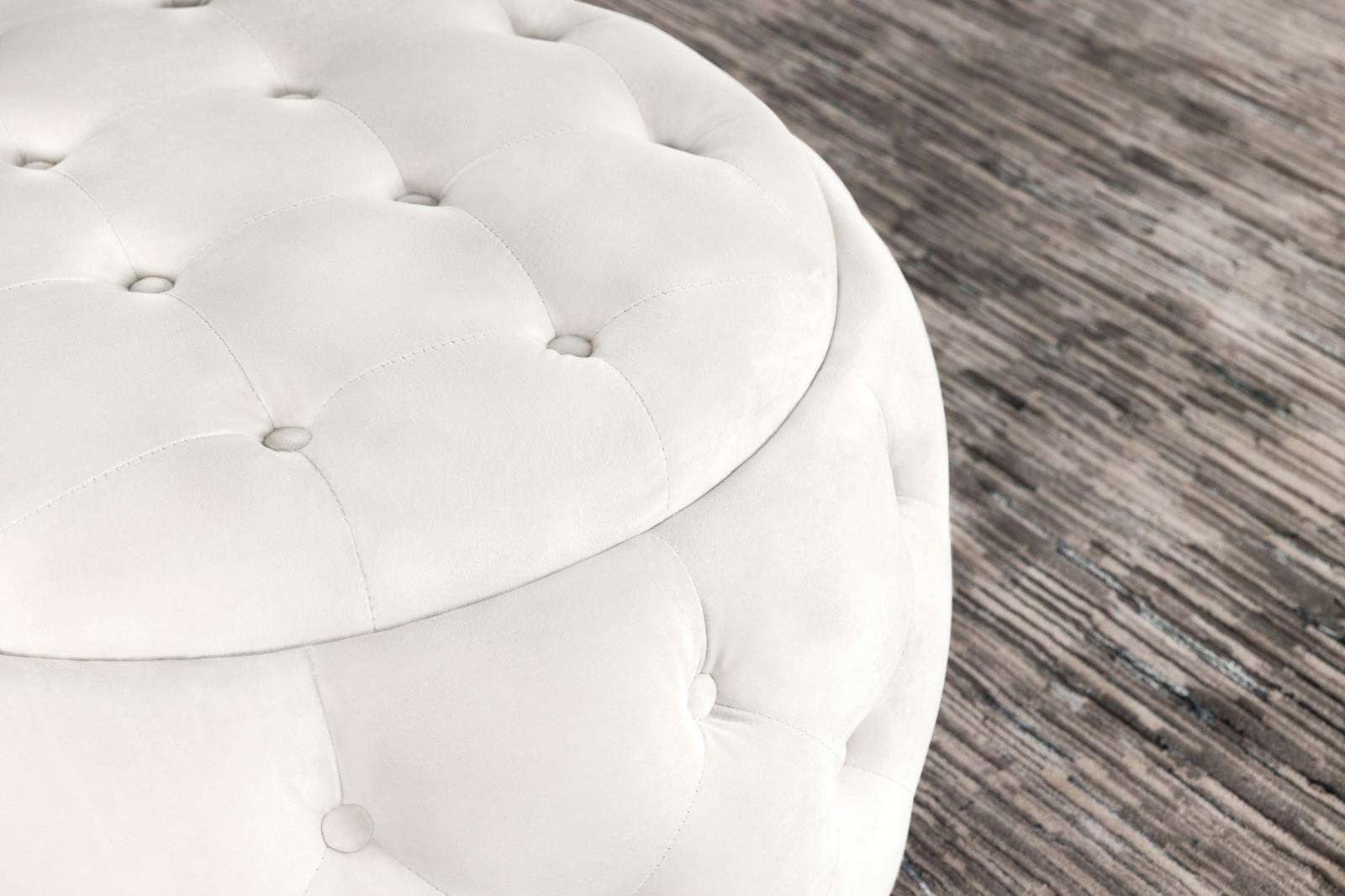 Angelina Tufted Velvet Storage Round Ottoman