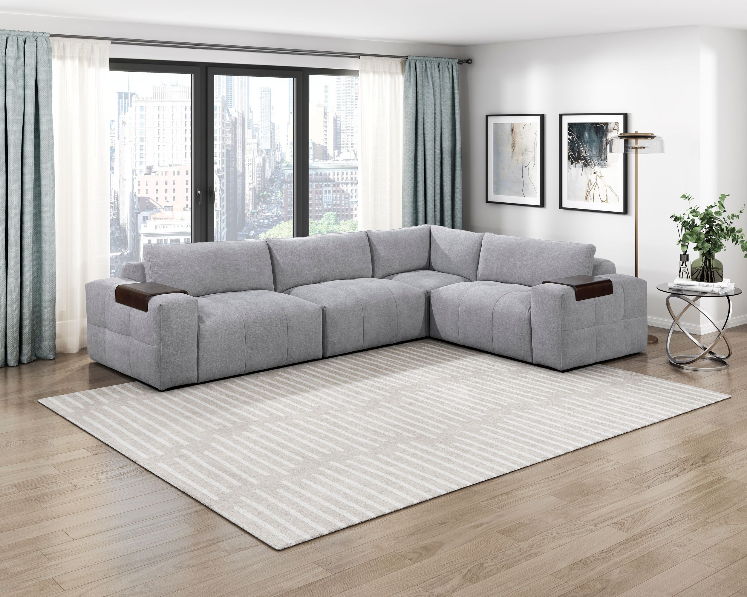 Tidal Polyester Modular Living Room Set