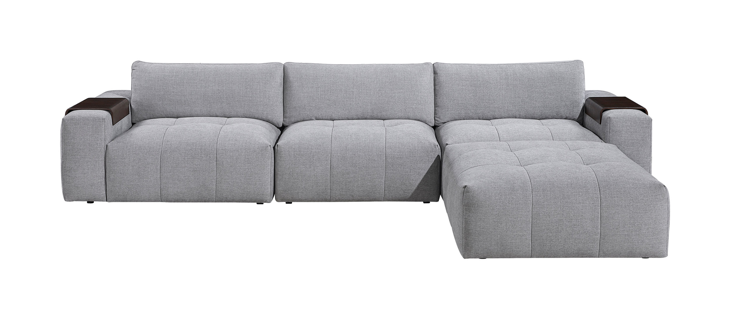 Tidal Polyester 4‑Piece Modular Sofa Chaise with Ottoman