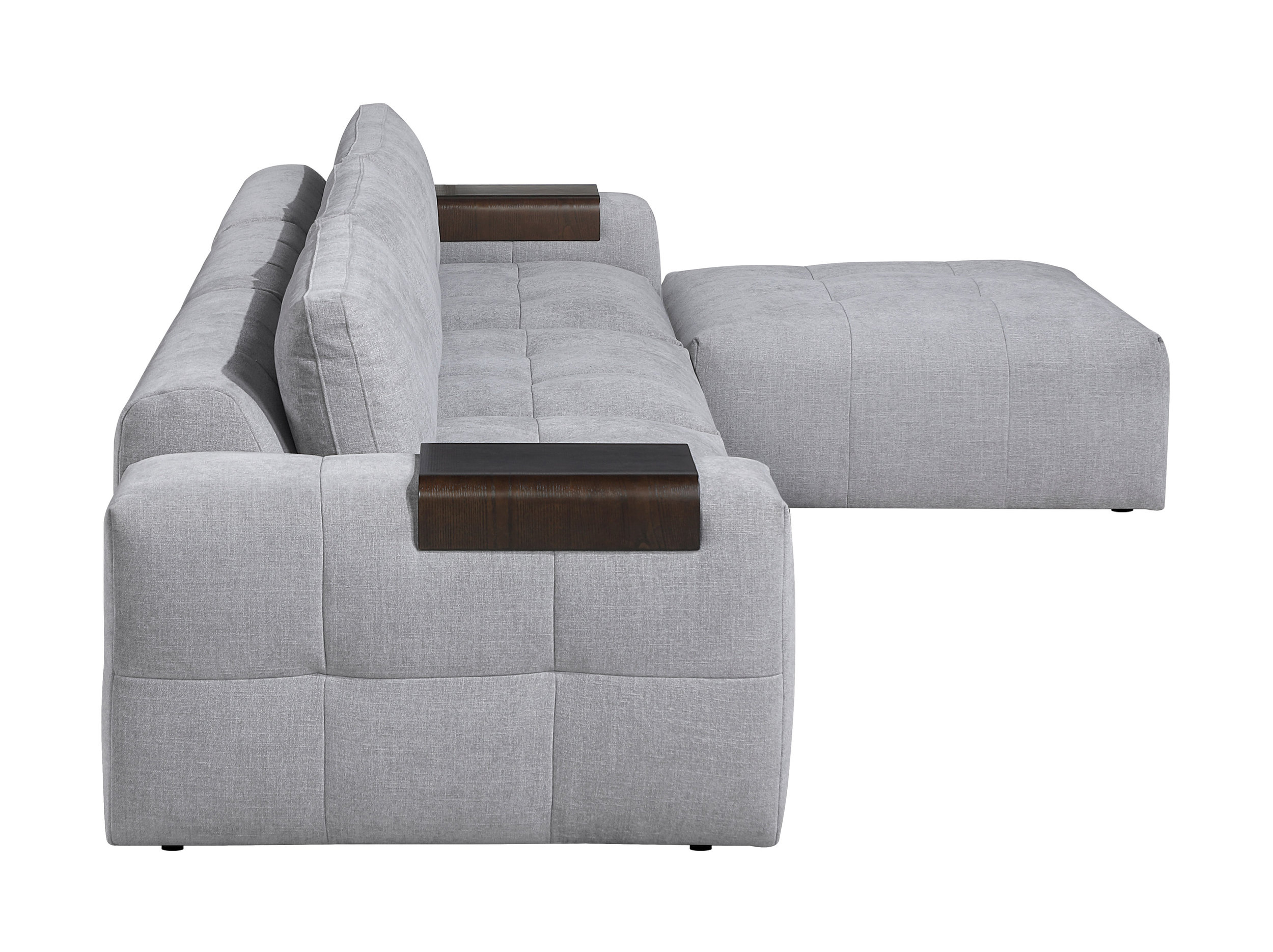 Tidal Polyester 4‑Piece Modular Sofa Chaise with Ottoman