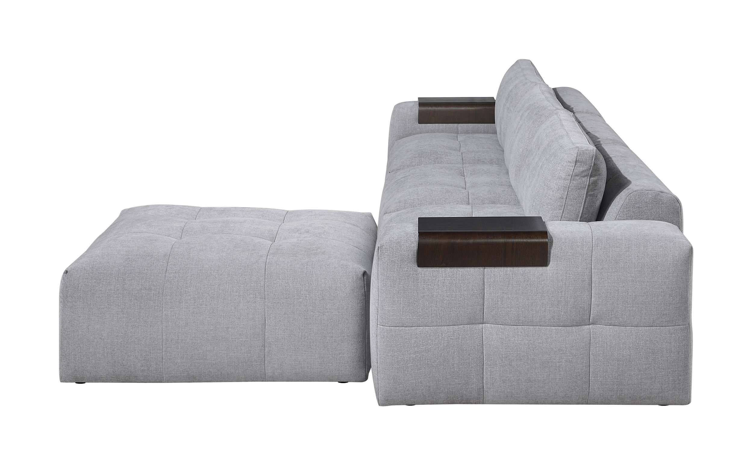 Tidal Polyester 4‑Piece Modular Sofa Chaise with Ottoman