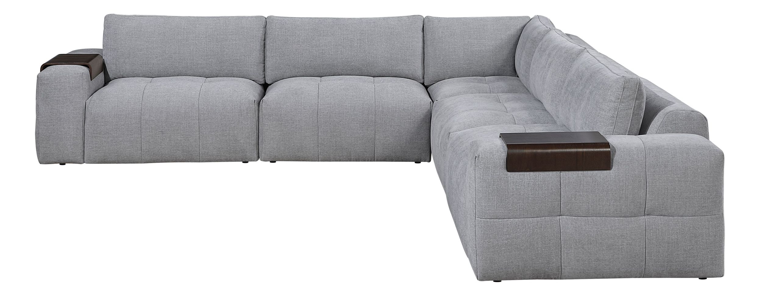 Tidal L-Shaped Polyester 5‑Piece Modular Sectional