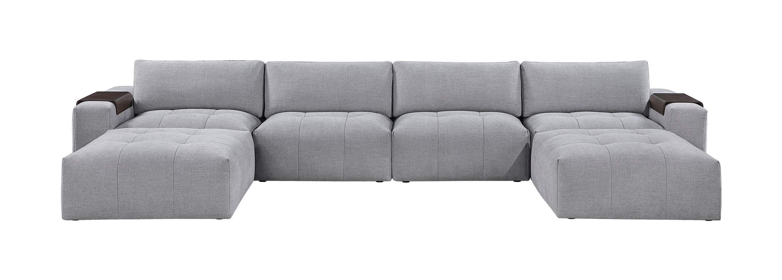 Tidal U-Shaped Polyester 6‑Piece Modular Sectional with Ottomans