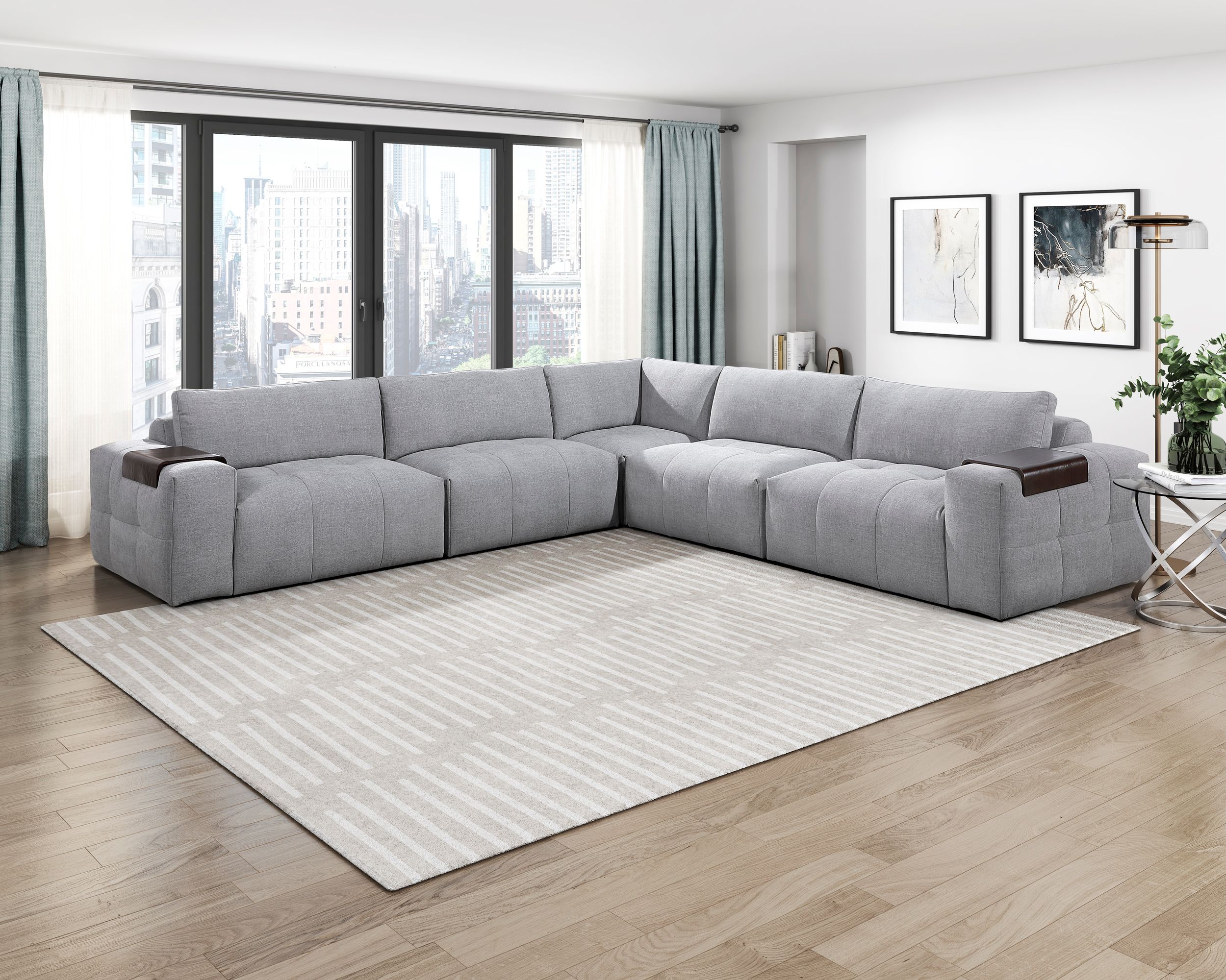 Tidal Polyester Modular Living Room Set