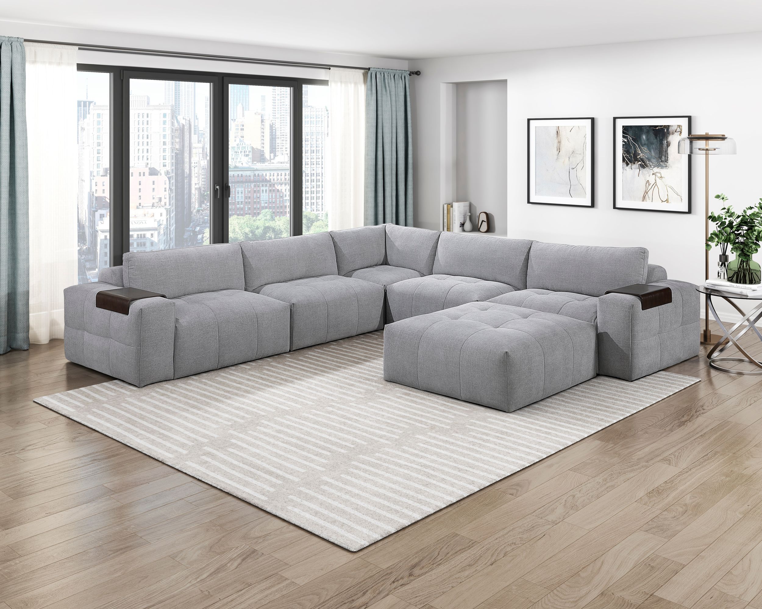 Tidal Polyester Modular Loveseat