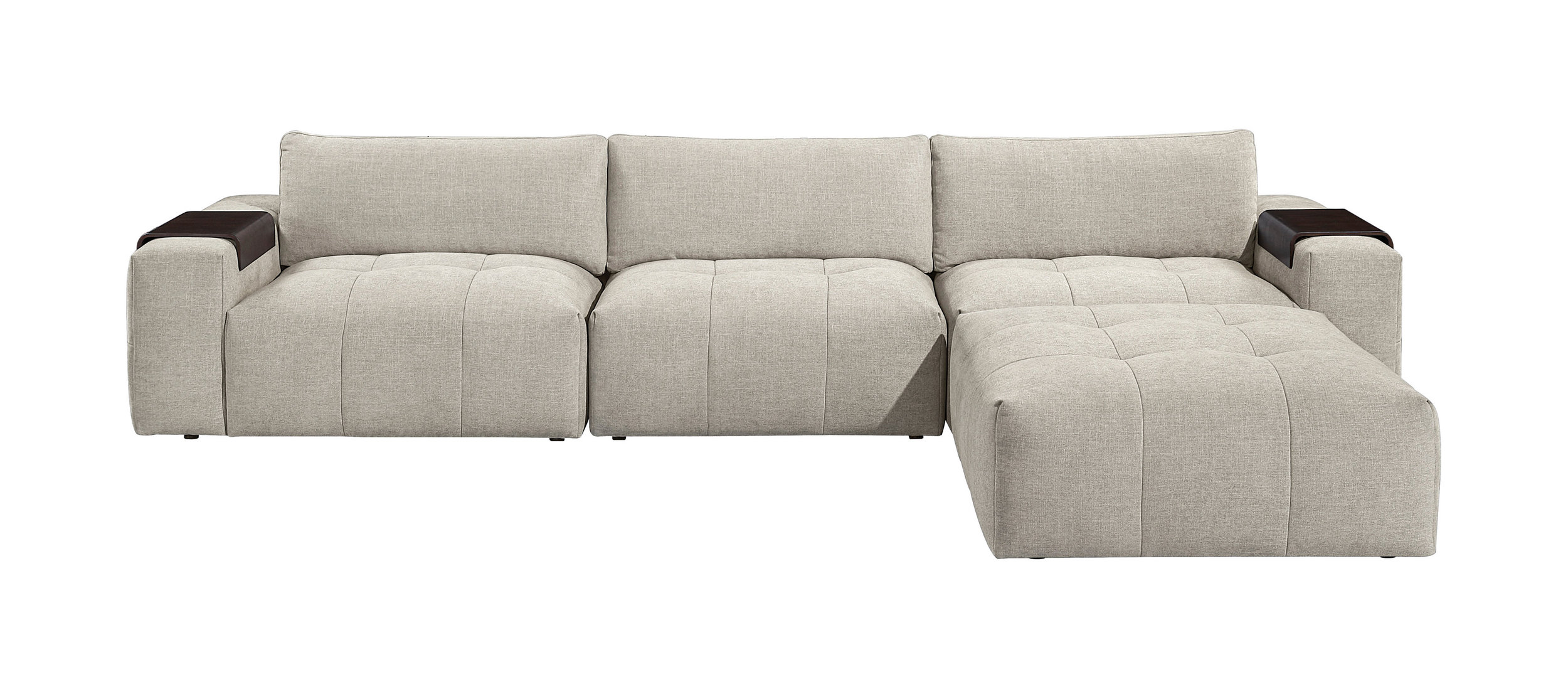 Tidal Polyester 4‑Piece Modular Sofa Chaise with Ottoman