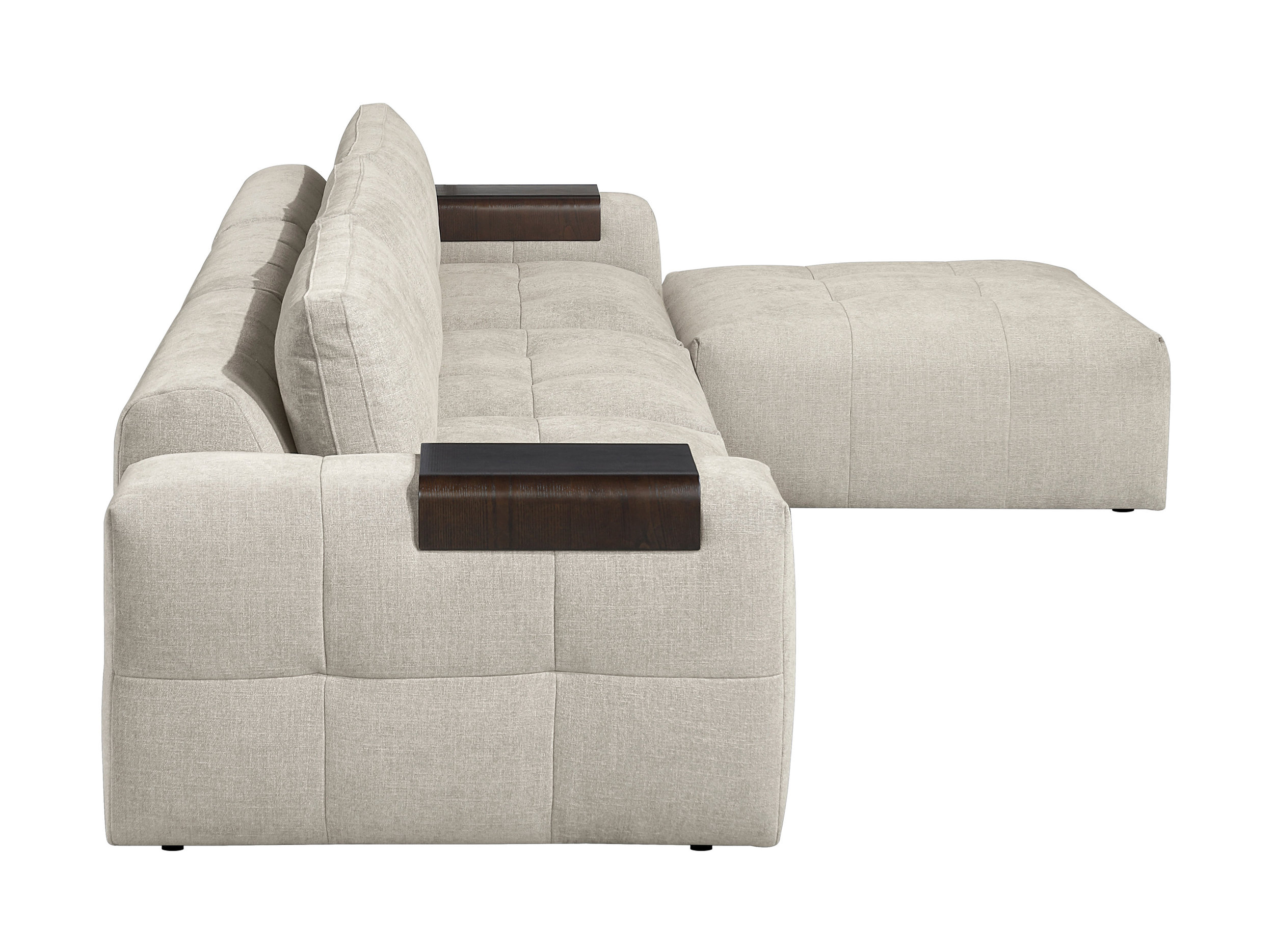 Tidal Polyester 4‑Piece Modular Sofa Chaise with Ottoman