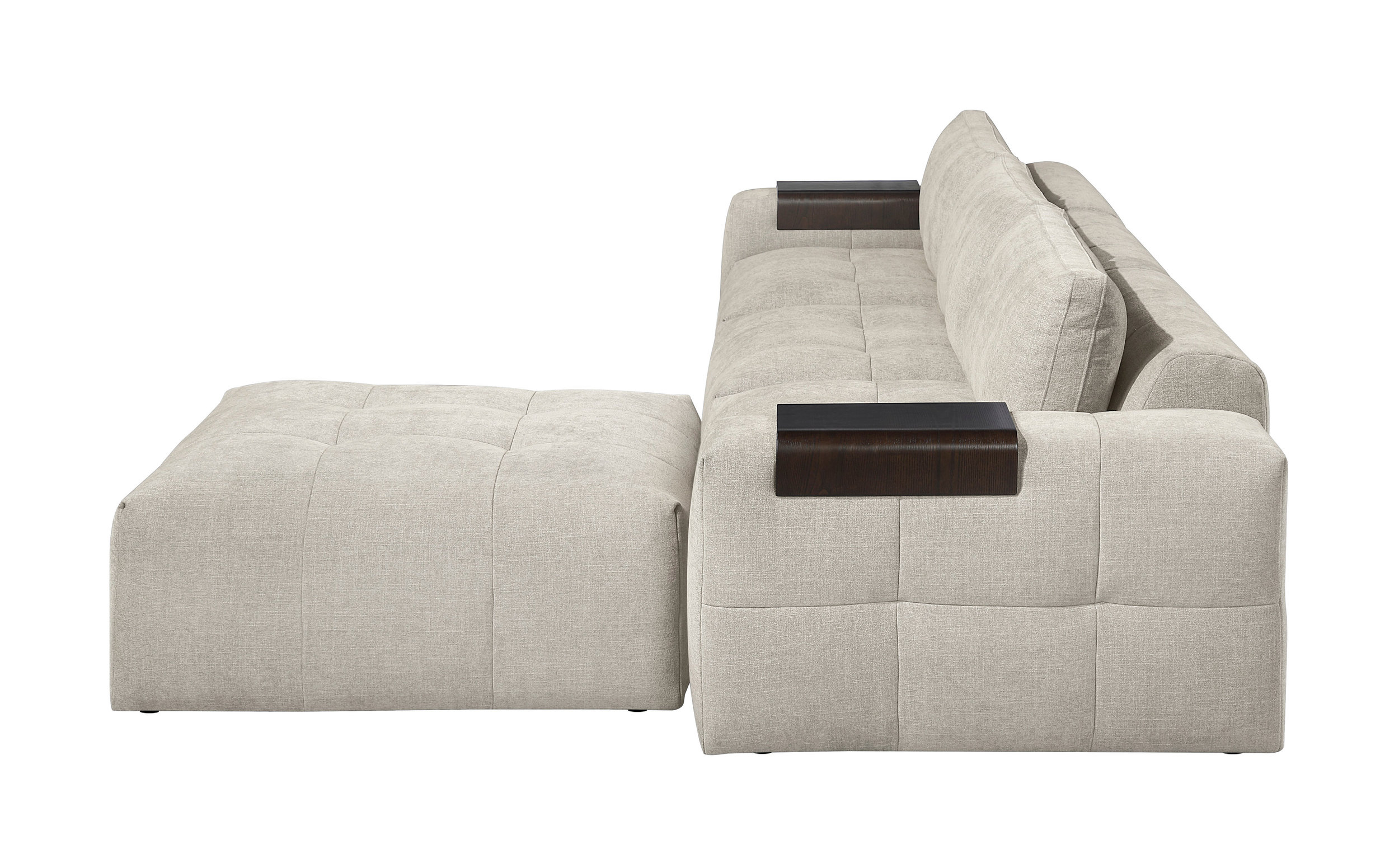Tidal Polyester 4‑Piece Modular Sofa Chaise with Ottoman