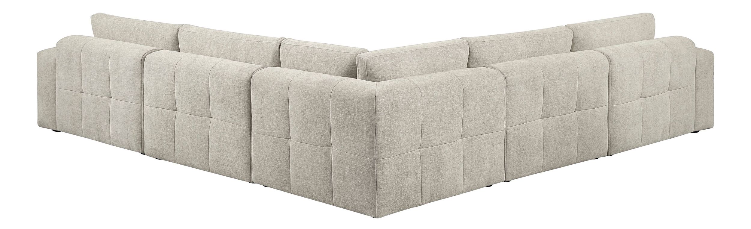 Tidal L-Shaped Polyester 5‑Piece Modular Sectional