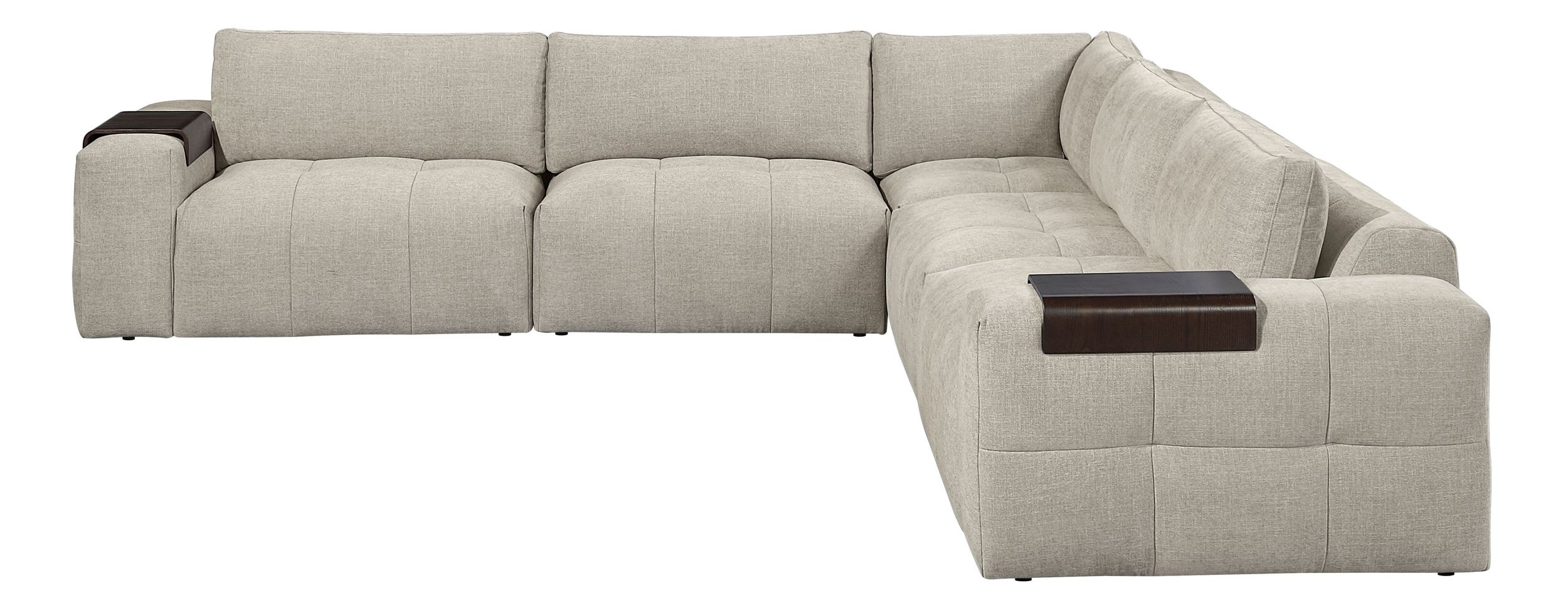 Tidal L-Shaped Polyester 5‑Piece Modular Sectional
