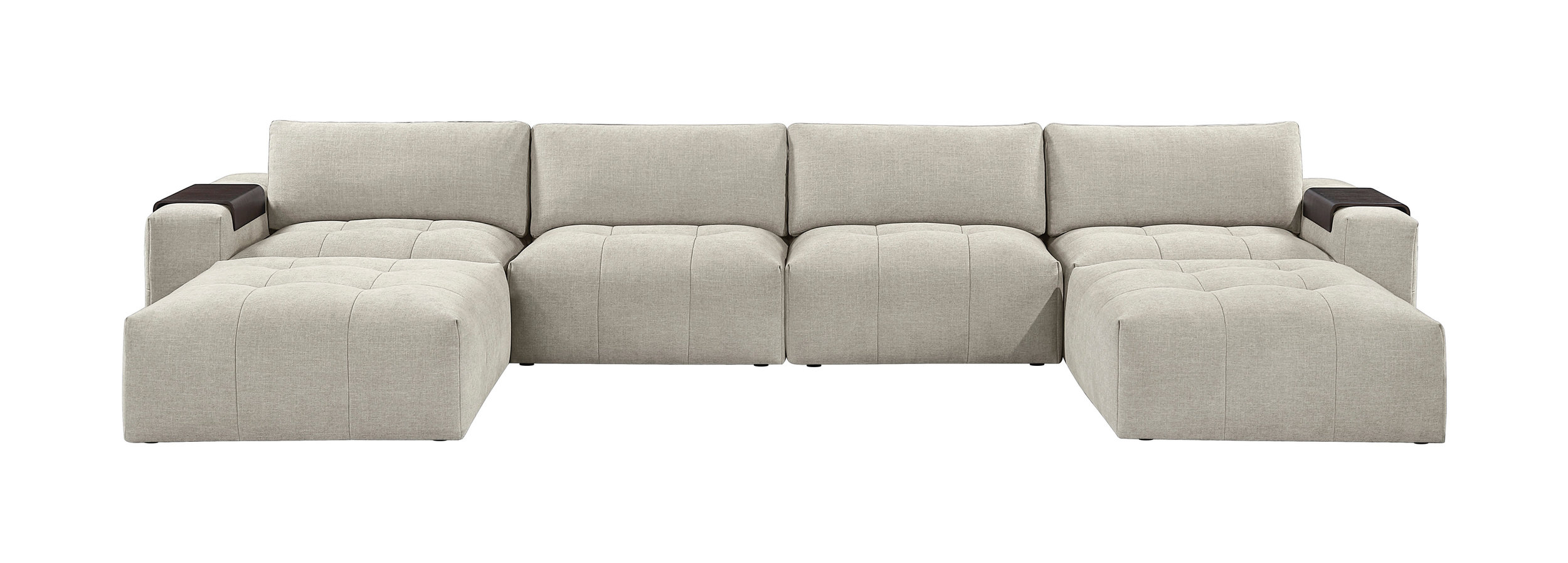 Tidal U-Shaped Polyester 6‑Piece Modular Sectional with Ottomans