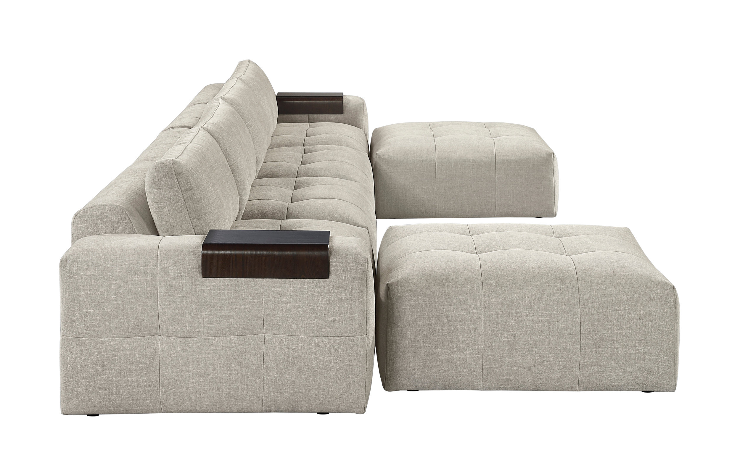 Tidal U-Shaped Polyester 6‑Piece Modular Sectional with Ottomans