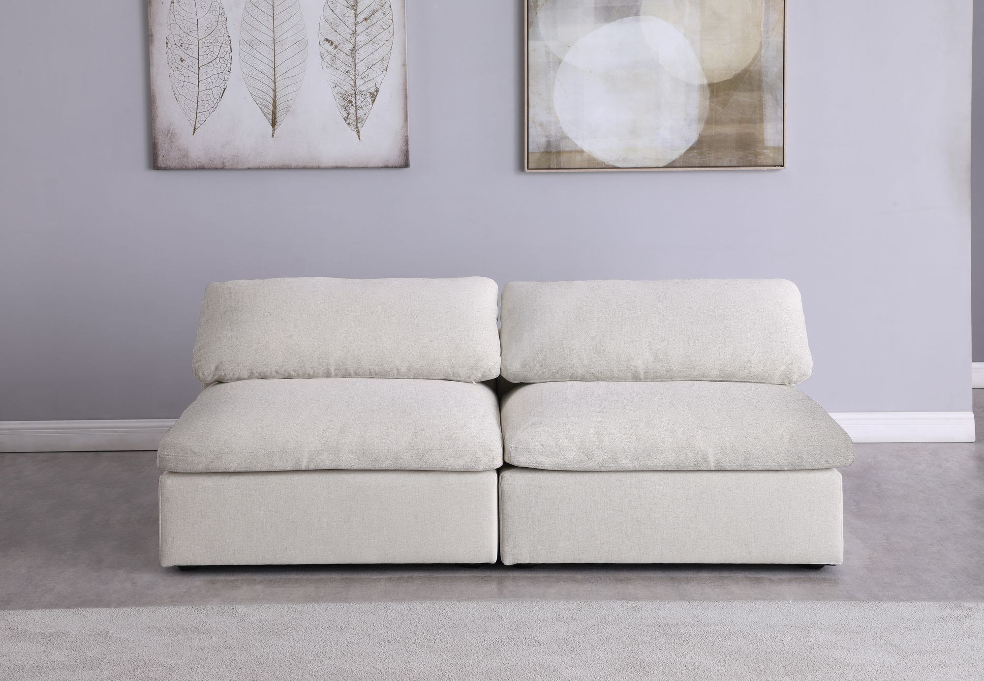 Serene 78" Linen Fabric Deluxe Comfort Modular Armless Sofa
