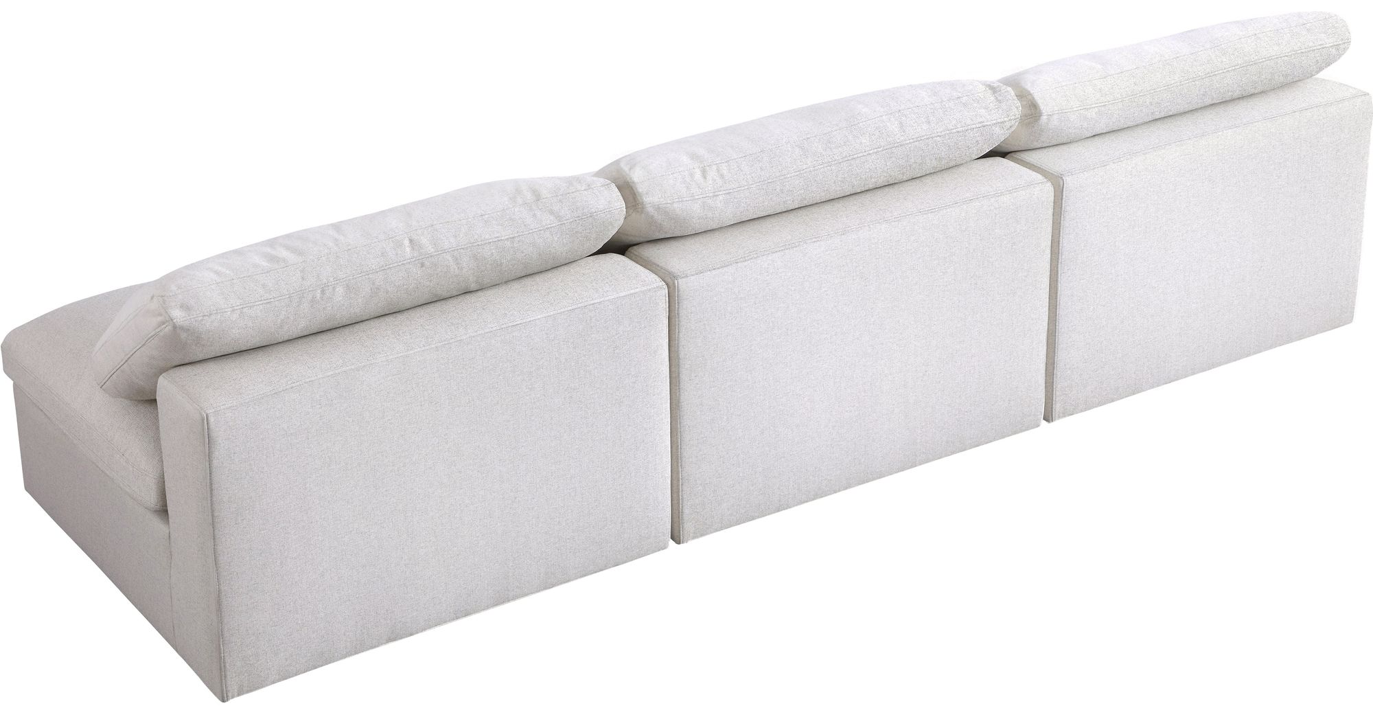 Serene 117" Linen Fabric Deluxe Comfort Modular Armless Sofa