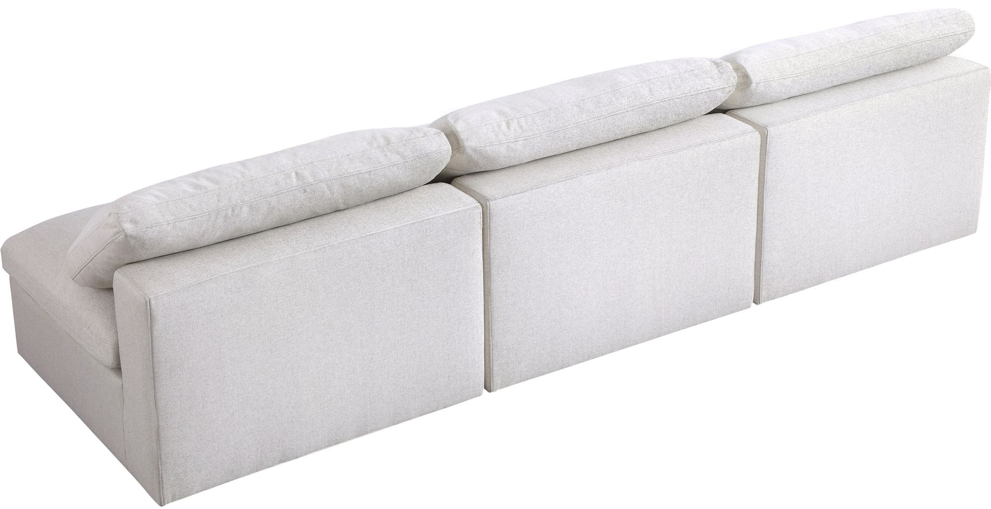 Serene 117" Linen Fabric Deluxe Comfort Modular Armless Sofa