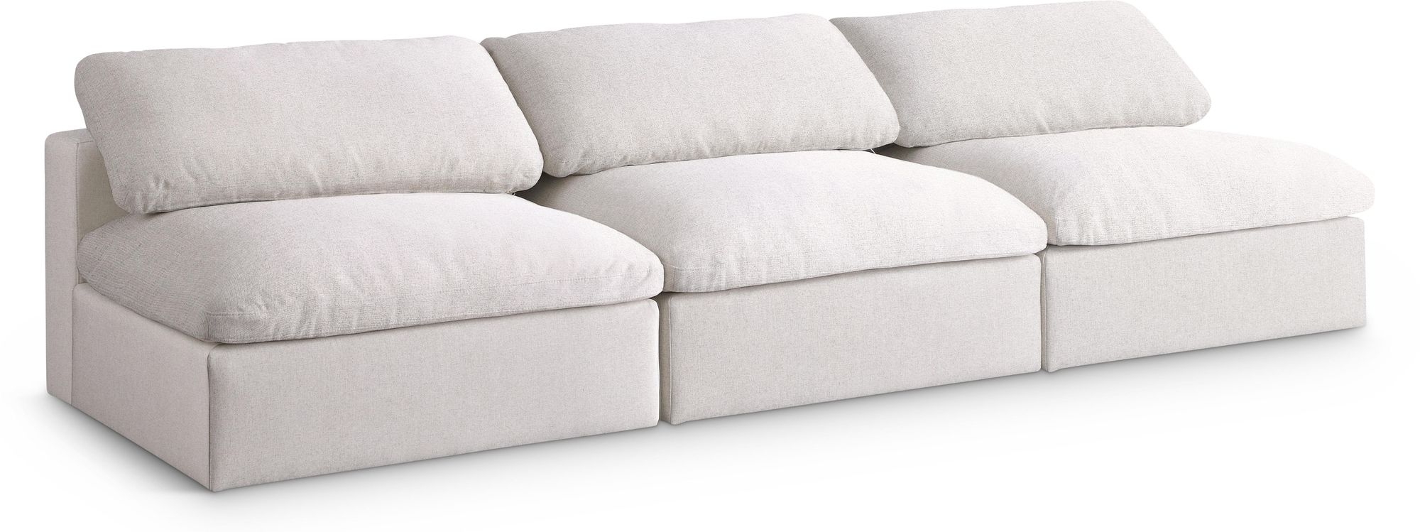 Serene 117" Linen Fabric Deluxe Comfort Modular Armless Sofa